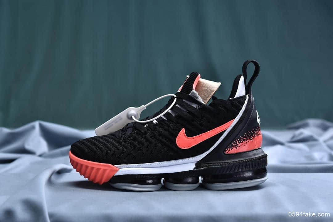 耐克Nike LeBron XVI EP 16 LBJ“Black Hit Lava-Flt”詹姆斯16代签名战靴室内实战中帮篮球鞋黑白荧光火云红纯原版本 货号:CI1521-001