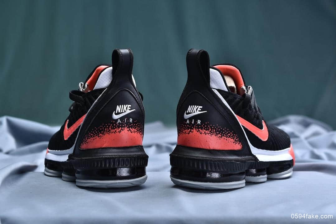 耐克Nike LeBron XVI EP 16 LBJ“Black Hit Lava-Flt”詹姆斯16代签名战靴室内实战中帮篮球鞋黑白荧光火云红纯原版本 货号:CI1521-001
