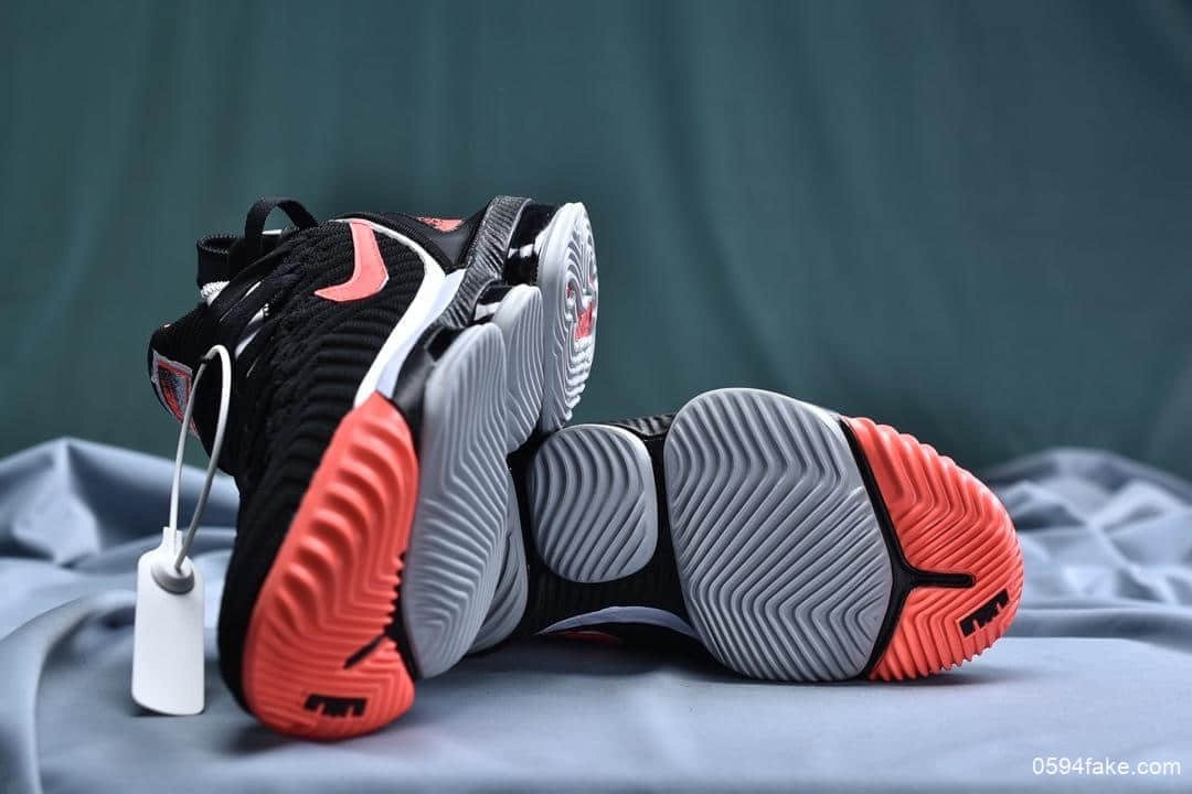 耐克Nike LeBron XVI EP 16 LBJ“Black Hit Lava-Flt”詹姆斯16代签名战靴室内实战中帮篮球鞋黑白荧光火云红纯原版本 货号:CI1521-001