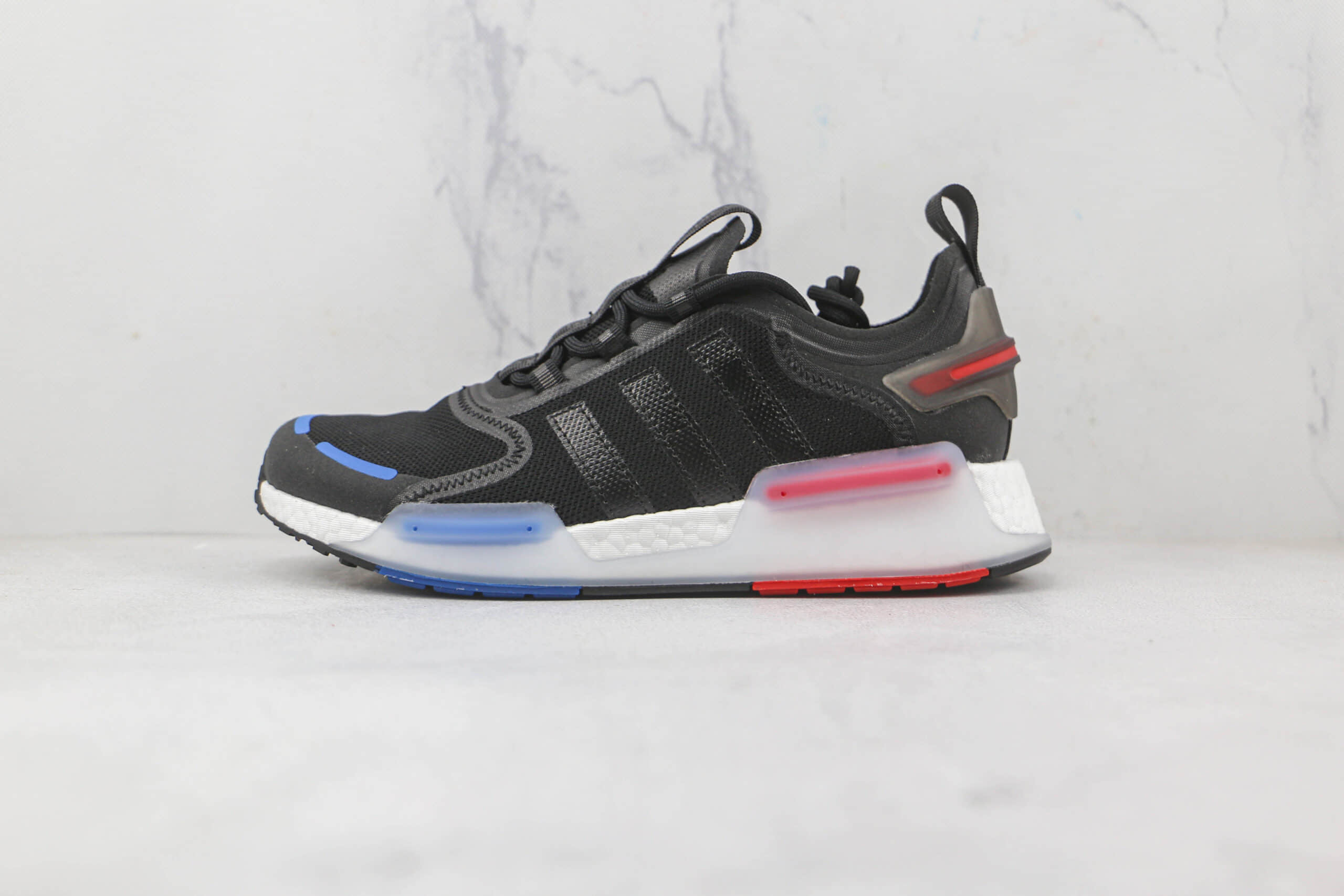 阿迪达斯Adidas Originals NMDV3纯原版本黑蓝红色爆米花跑鞋原楦头纸板打造 货号:GX3378
