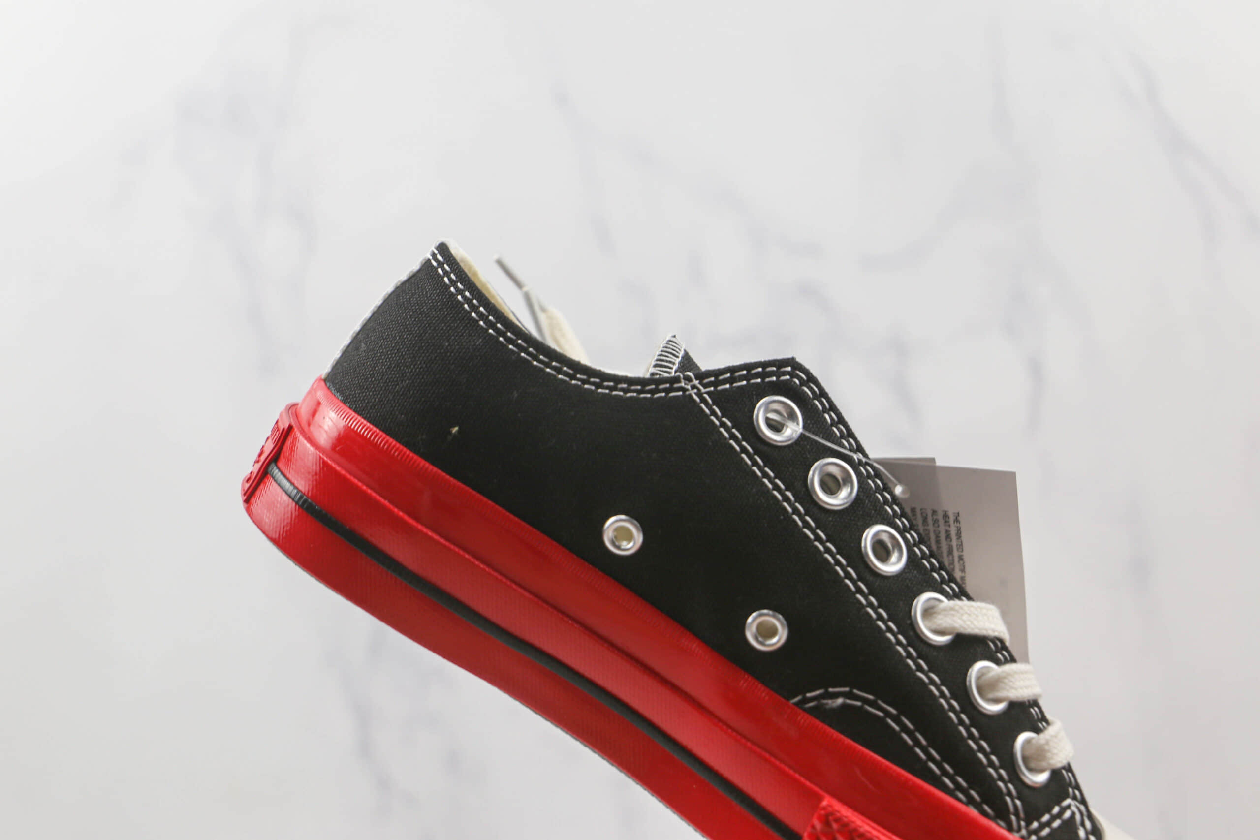匡威Converse Chuck Taylor 1970s x 敏感内容G联名款公司级版本川久保玲低帮黑红色硫化板鞋原楦头纸板打造