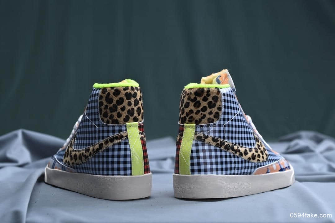 耐克Nike Blazer Mid '77 VNTG 小花经典开拓者高帮板鞋豹纹鸳鸯公司级版本 货号:CJ4239-491
