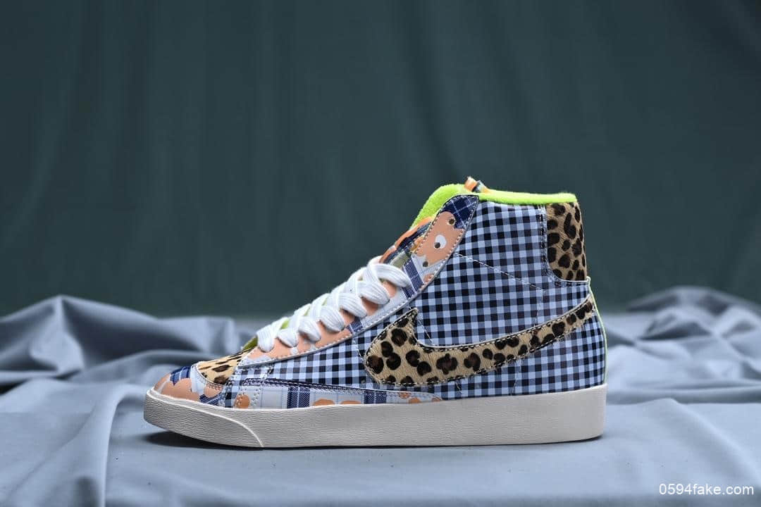 耐克Nike Blazer Mid '77 VNTG 小花经典开拓者高帮板鞋豹纹鸳鸯公司级版本 货号:CJ4239-491