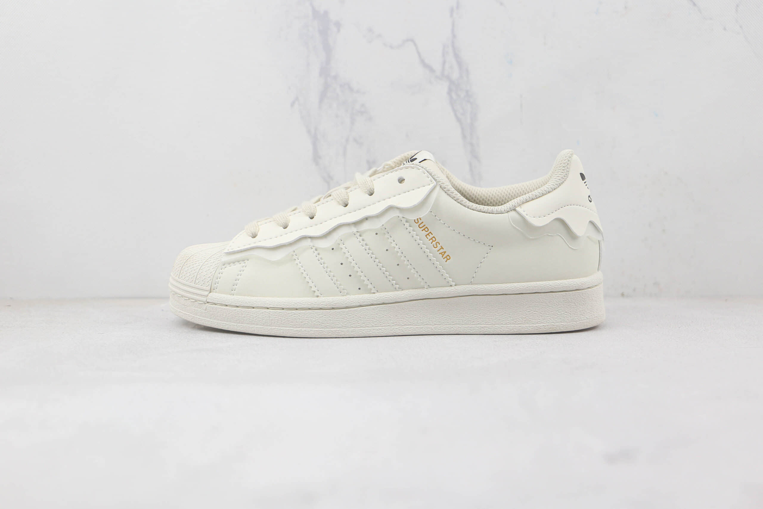 阿迪达斯Adidas Originals Superstar Milk White Lace纯原版本三叶草贝壳头皮革奶白花边雪糕板鞋原盒原标 (ID:83970) - 图片1