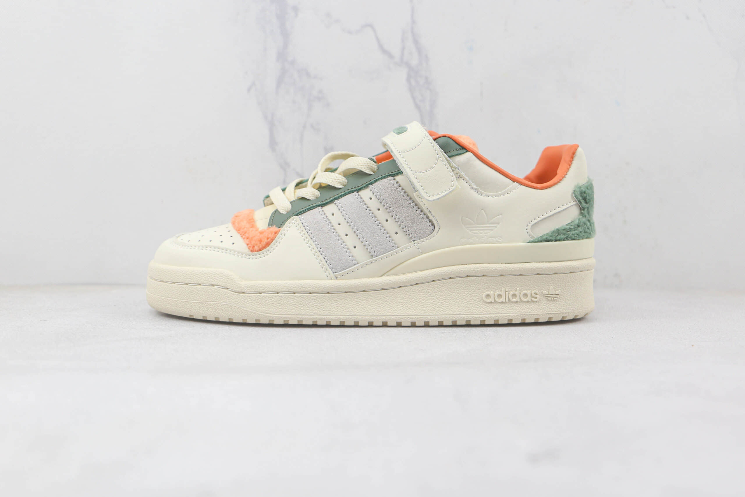 阿迪达斯Adidas originals Forum 84 low纯原版本魔术贴米白绿橙色Forum84复古板鞋原盒原标 (ID:84216) - 图片1