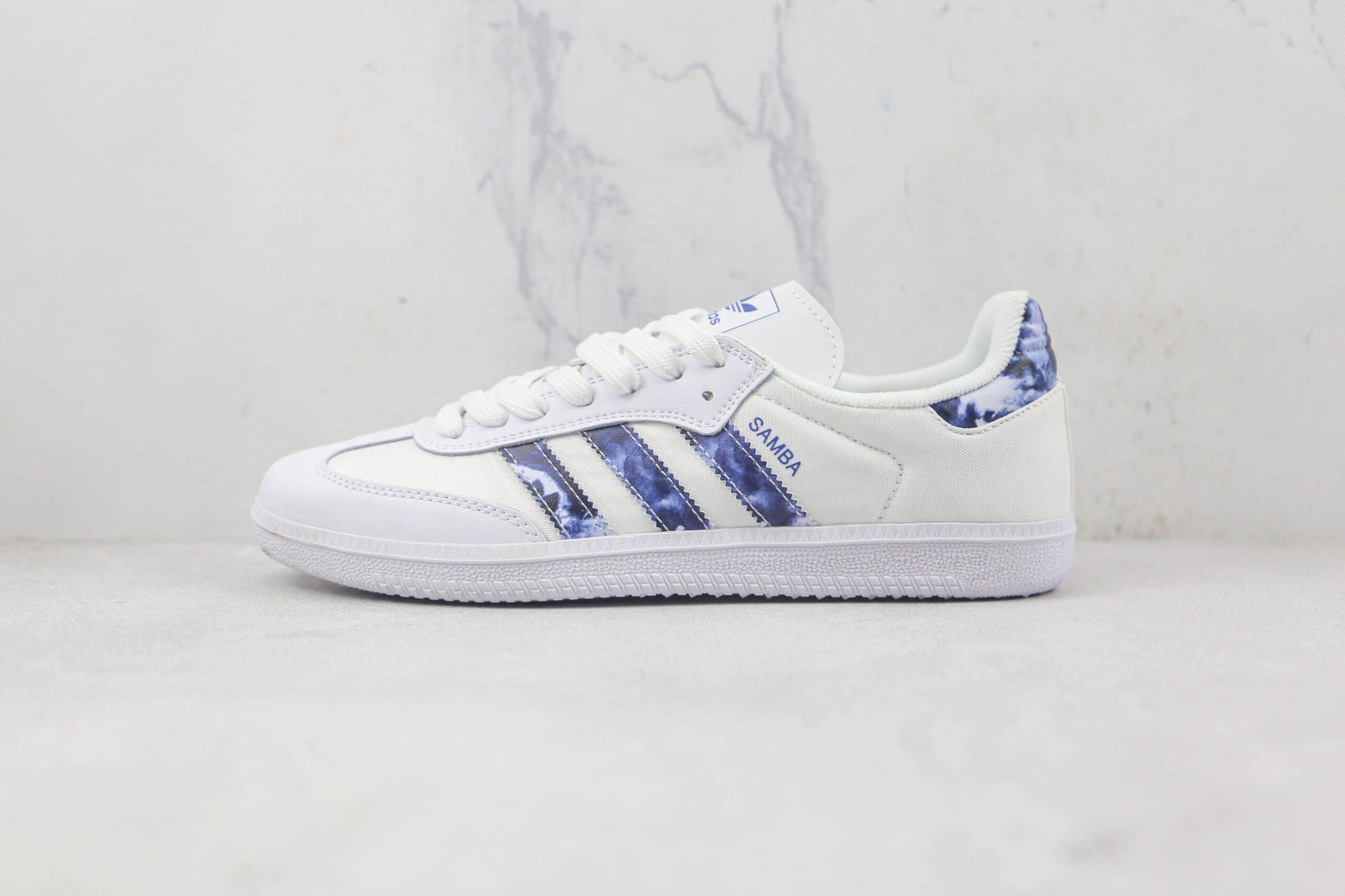 阿迪达斯Adidas Samba Vegan莆田纯原复刻版本桑巴系列麂皮帆布拼接白色板鞋原鞋开模 (ID:87498) - 图片1