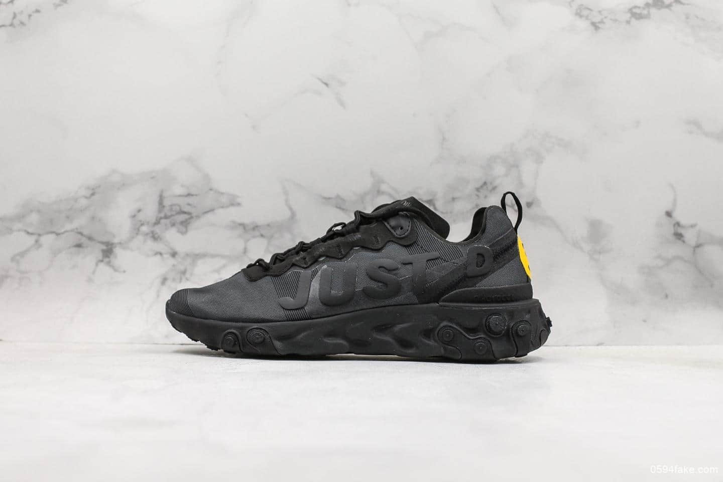 耐克Nike Upcoming React Element 55 CPFM JDI黑色绿钩笑脸纯原级版本原厂气垫霓虹灯React缓震大底休闲运动鞋 (ID:8785) - 图片1