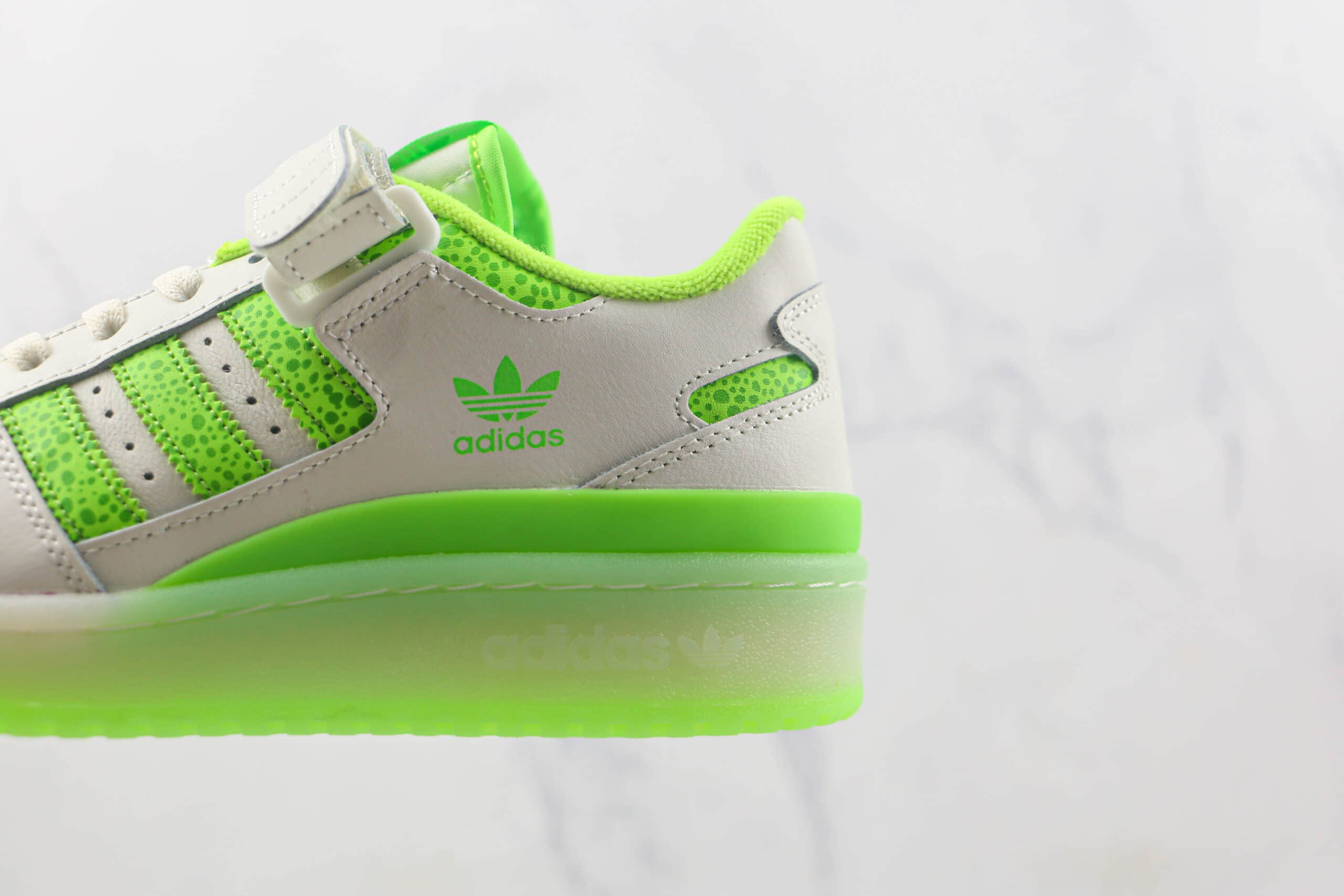 阿迪达斯Adidas originals Forum 84 low莆田纯原复刻版本Forum84魔术贴白绿色复古板鞋原楦头纸板打造 货号:FY8018