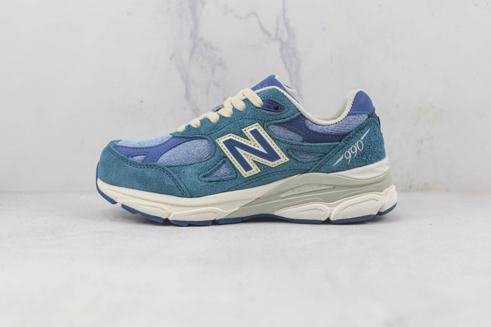 新百伦Levi’s x New Balance 990V3李维斯联名款莆田纯原复刻版本NB990V3牛仔蓝复古跑鞋原楦头纸板打造 (ID:88638) - 图片1