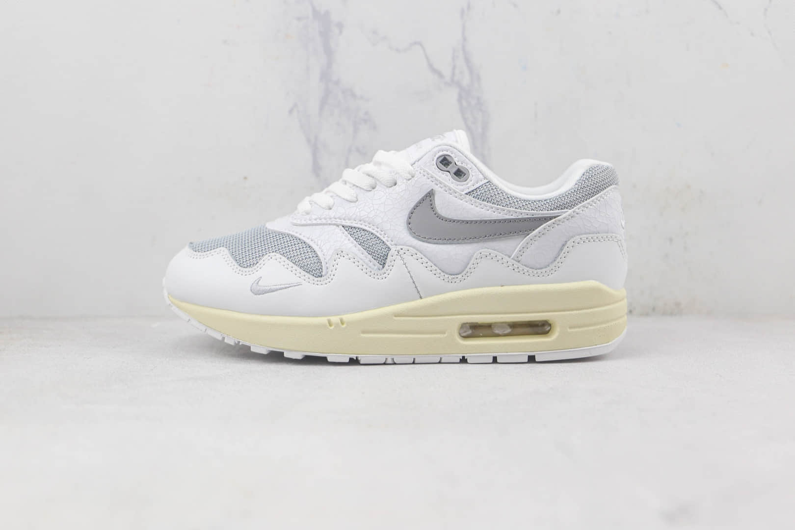 耐克Patta x Nike Air Max 1 “Monarch”联名款莆田纯原复刻版本Max1白色波敏感内容纹复古气垫跑鞋原档案数据开发 (ID:88694) - 图片1