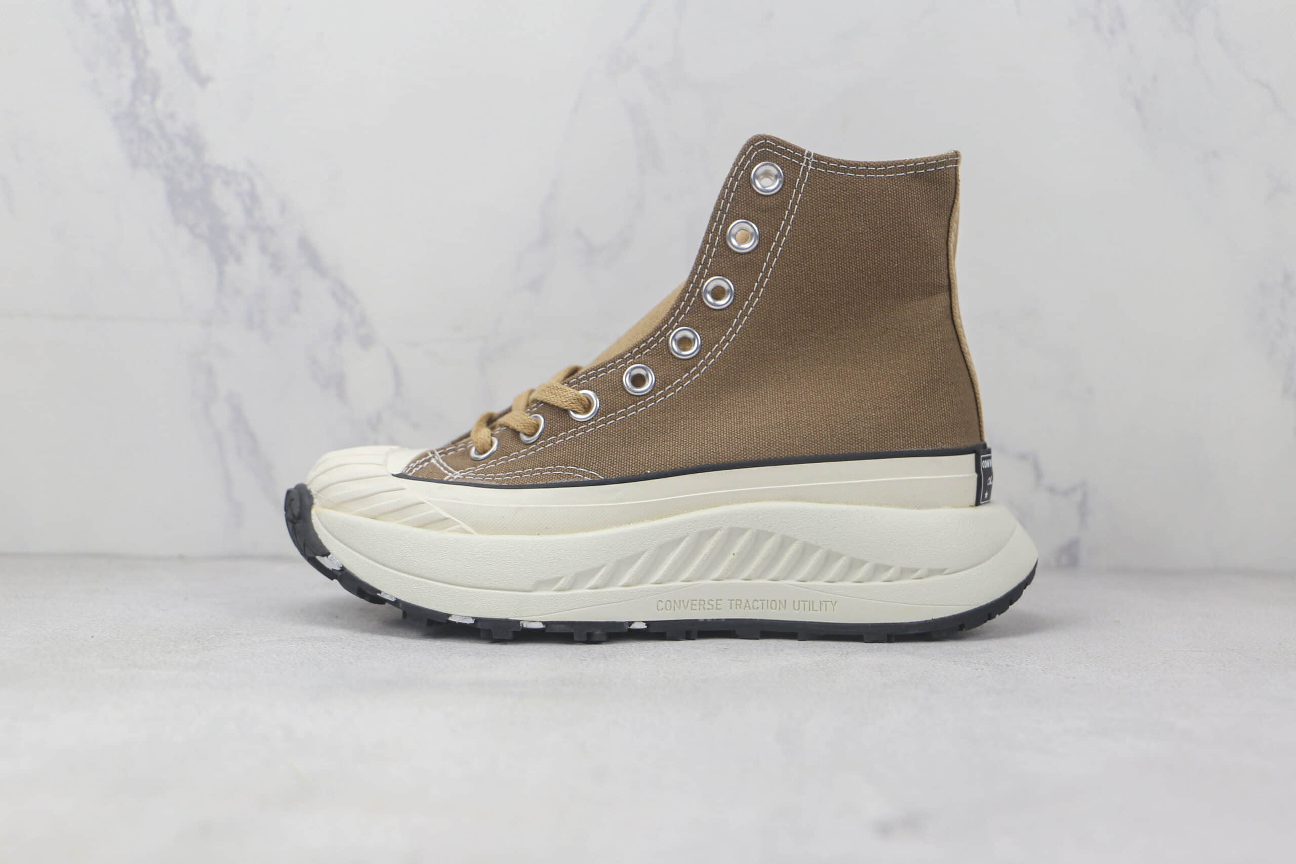 匡威CONVERSE Chuck 70 AT-CX高帮厚底锯齿棕色帆布运动鞋原楦头纸板打造 (ID:89375) - 图片1
