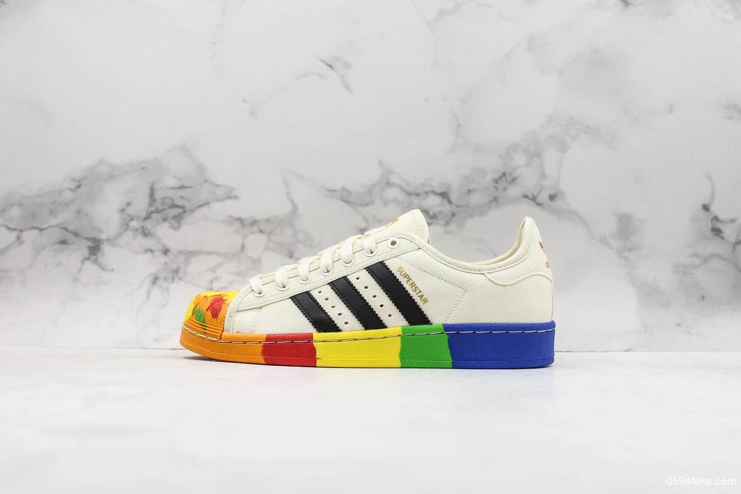 阿迪达斯adidas Superstar II W三叶草贝壳头纯原版本经典百搭休闲运动板鞋帆布五彩彩虹底 (ID:8946) - 图片1