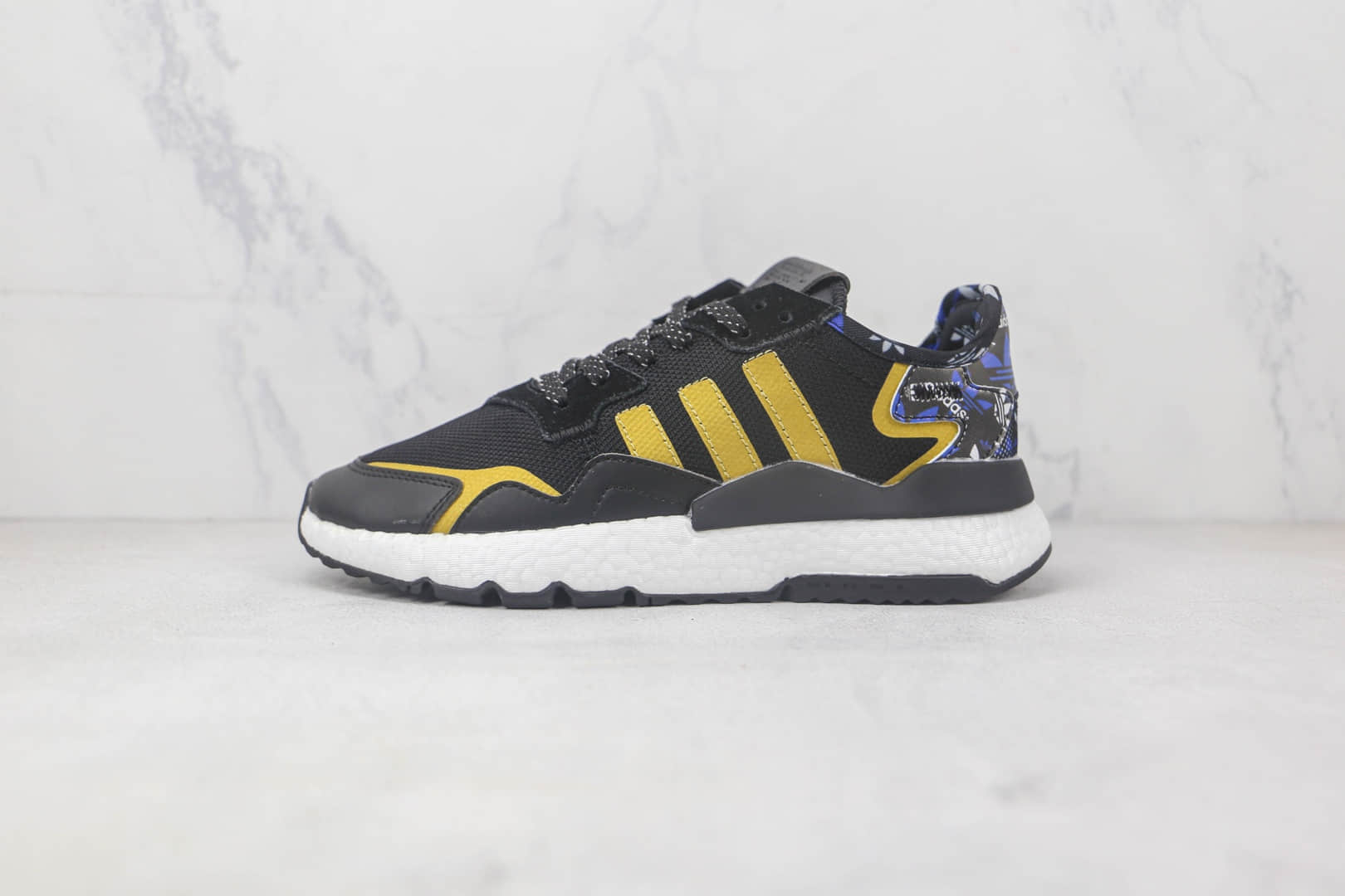 阿迪达斯Adidas Nite Jogger 2021 Boost莆田纯原复刻版本夜行者一代黑金色爆米花跑鞋原档案数据开发 (ID:89544) - 图片1