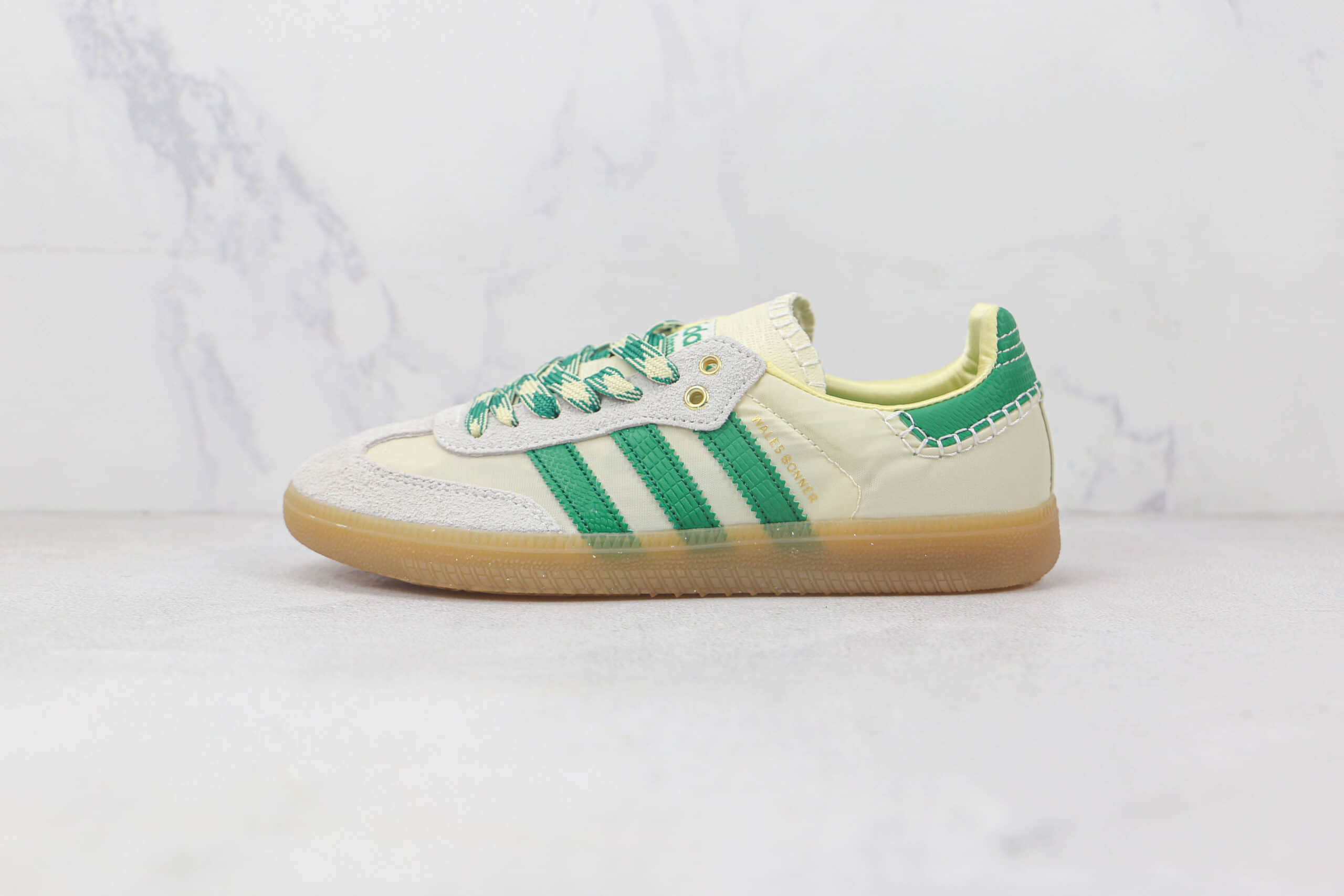 阿迪达斯Adidas Samba OG莆田纯原复刻版本桑巴白绿配色校园板鞋原档案数据开发 (ID:89774) - 图片1