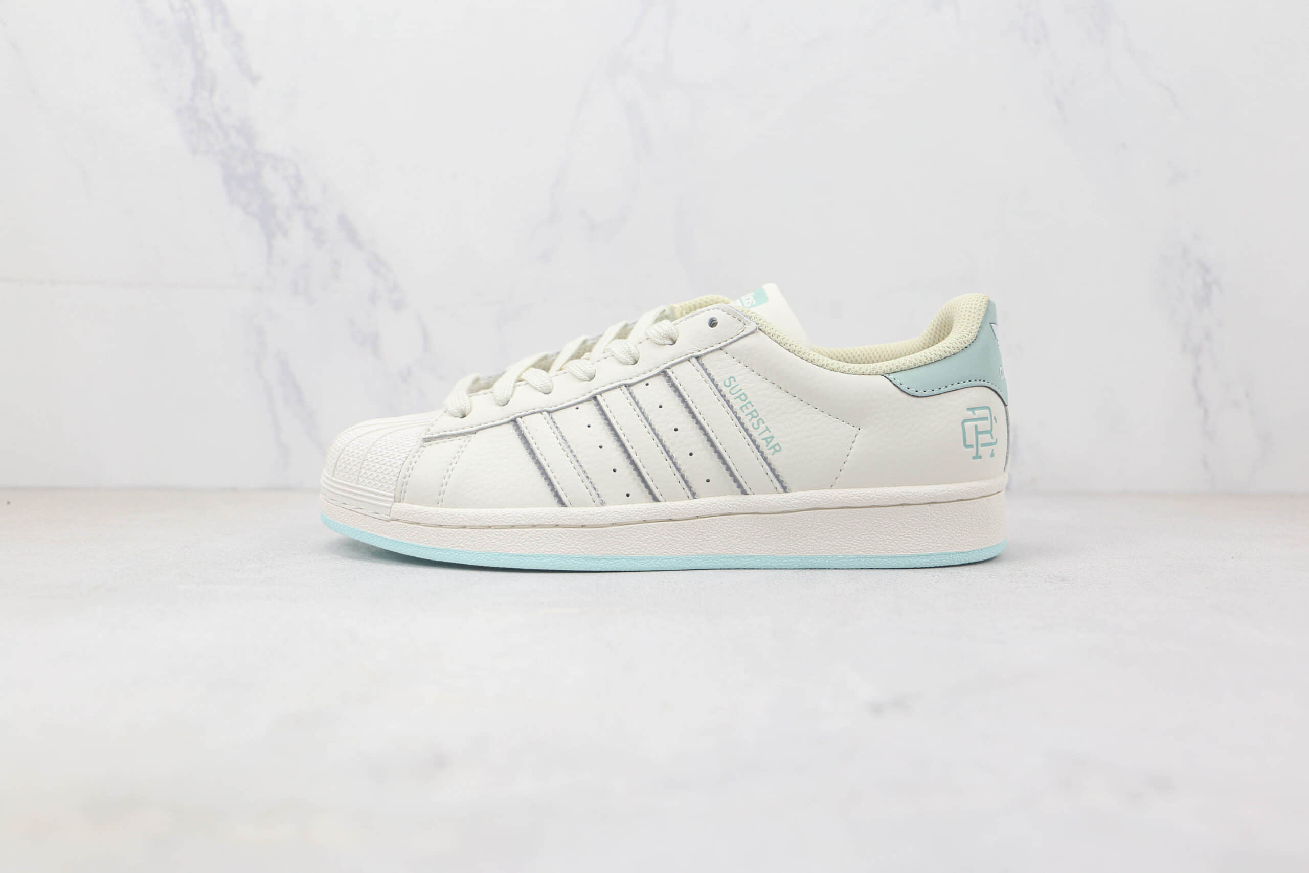阿迪达斯Adidas Originals SUPERSTAR W纯原版本贝壳头白蓝色板鞋 阿迪达斯三叶草贝壳头系列 (ID:90518) - 图片1