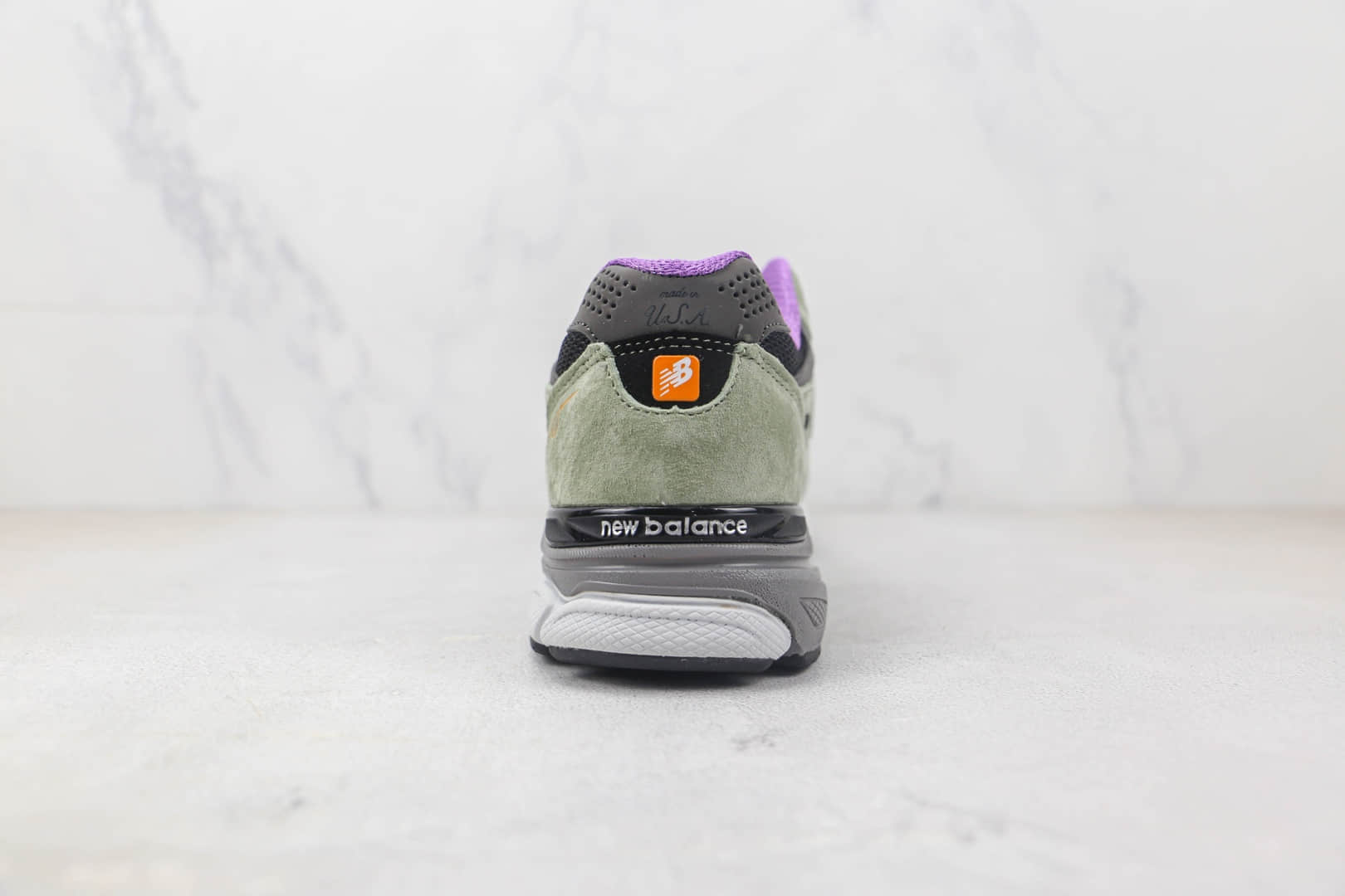 新百伦New Balance 990纯原版本NB990白绿紫色复古老爹鞋 新百伦NB990V3复古慢跑鞋 货号:M990TC3