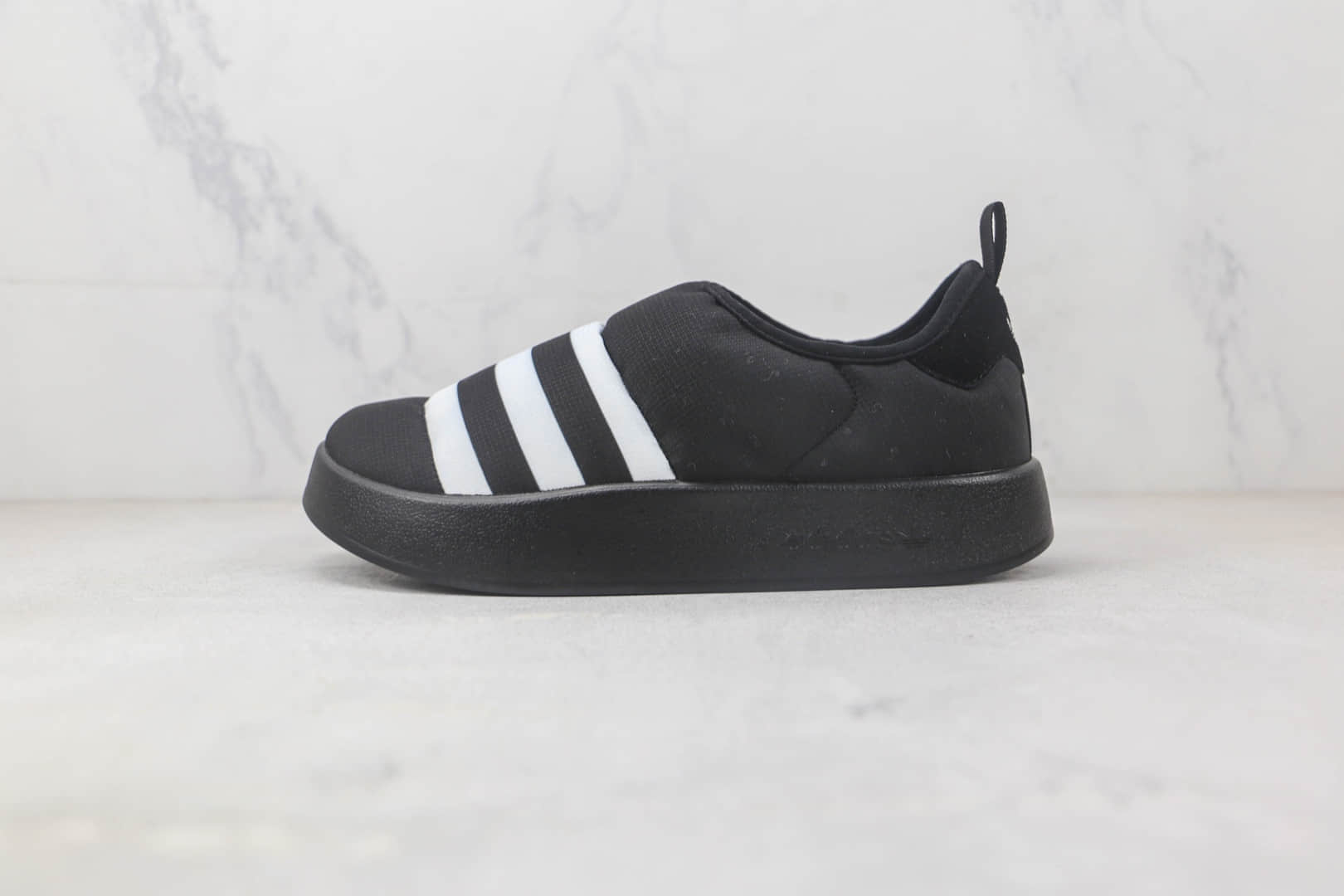 阿迪达斯Adidas Originals Puffylette纯原版本三叶草黑色一脚蹬面包鞋 阿迪达斯三叶草爆米花系列 (ID:91669) - 图片1