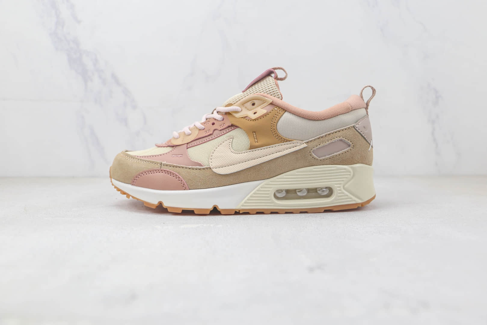 耐克Nike Air Max 90纯原版本棕粉色Max90气垫鞋 耐克Max90校园气垫鞋 (ID:91900) - 图片1