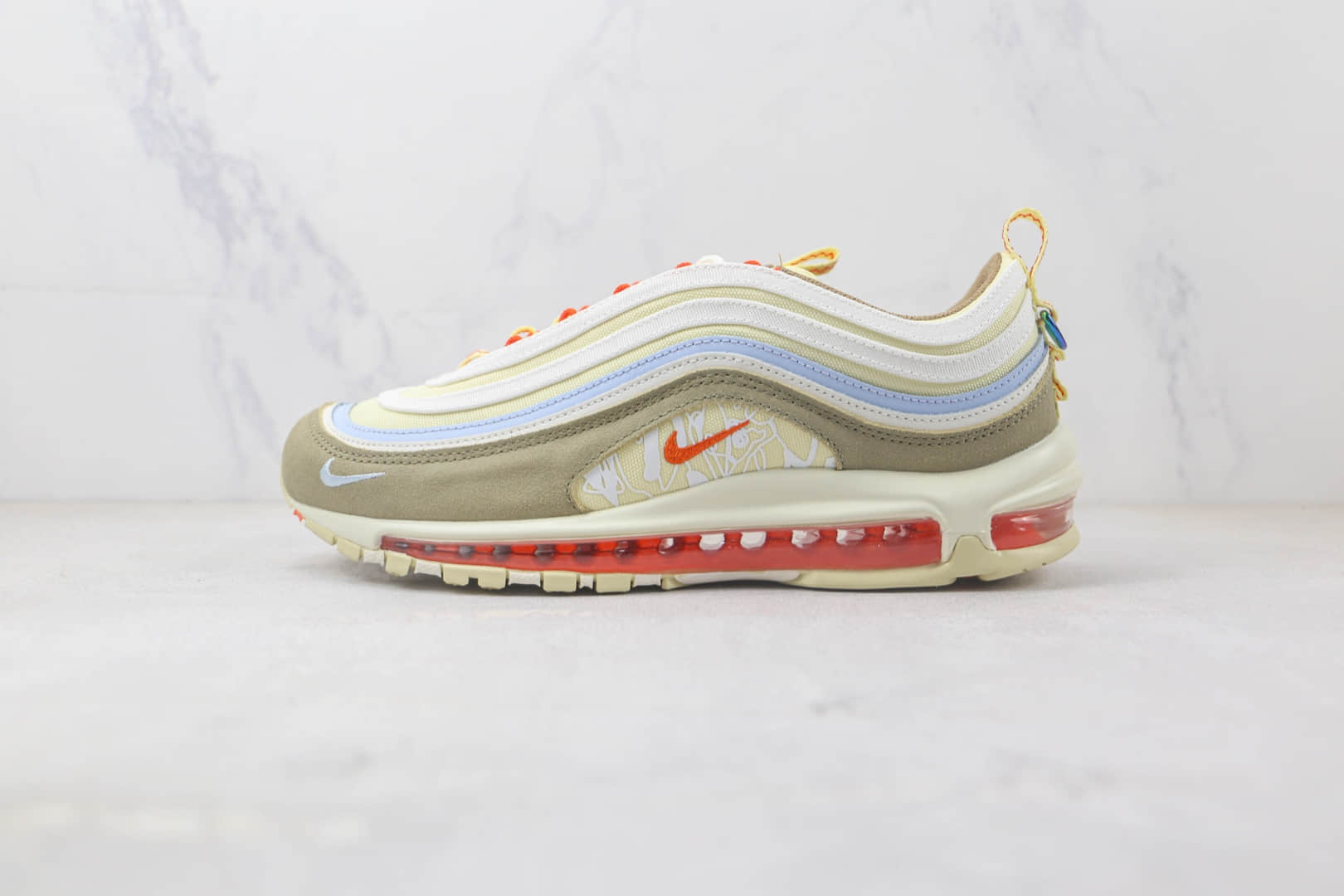 耐克Nike Air Max 97纯原版本Max系列子弹头黄棕色气垫鞋 莆田耐克Max系列 货号:DX6037-782