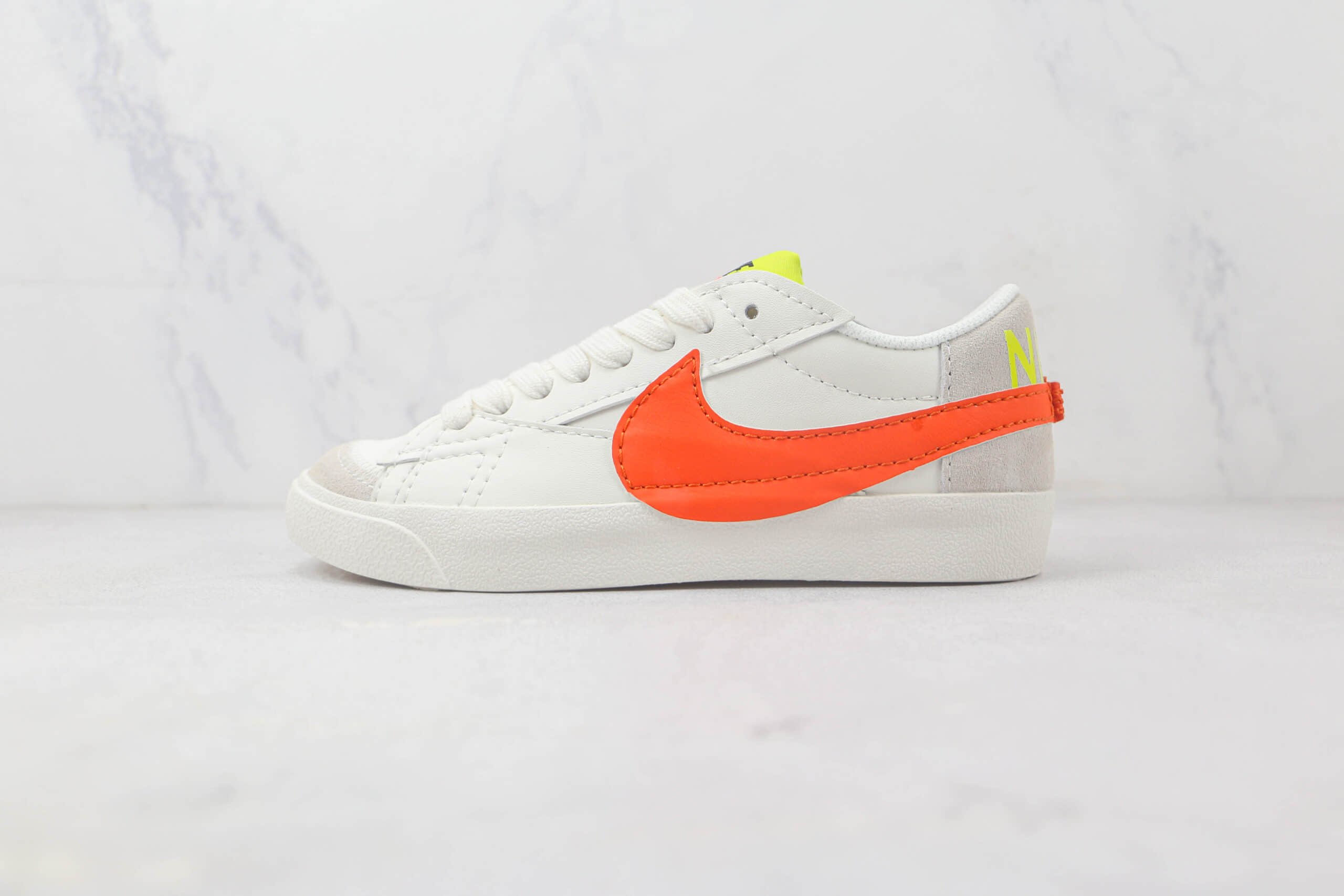 耐克Nike Blazer Low 77 Jumbo纯原版本低帮开拓者白橙色板鞋 耐克低帮开拓者校园板鞋 (ID:92348) - 图片1