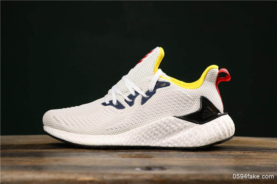 阿迪达斯Adidas Alphaboost System米黄蓝公司级带半码高弹爆米花跑鞋区分市面臃肿鞋型 (ID:9243) - 图片1