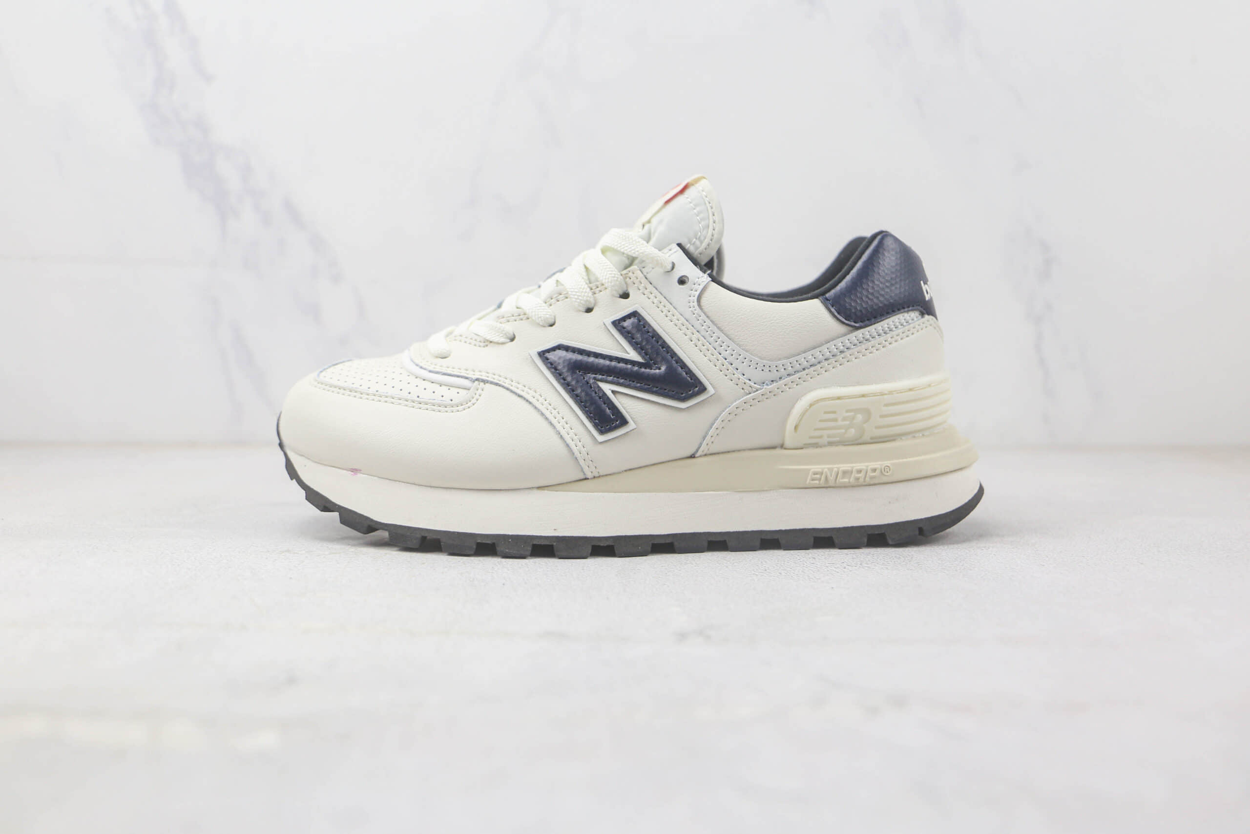 新百伦New Balance 574纯原版本白黑色NB574复古慢跑鞋 莆田天花板NB系列跑鞋 (ID:93125) - 图片1