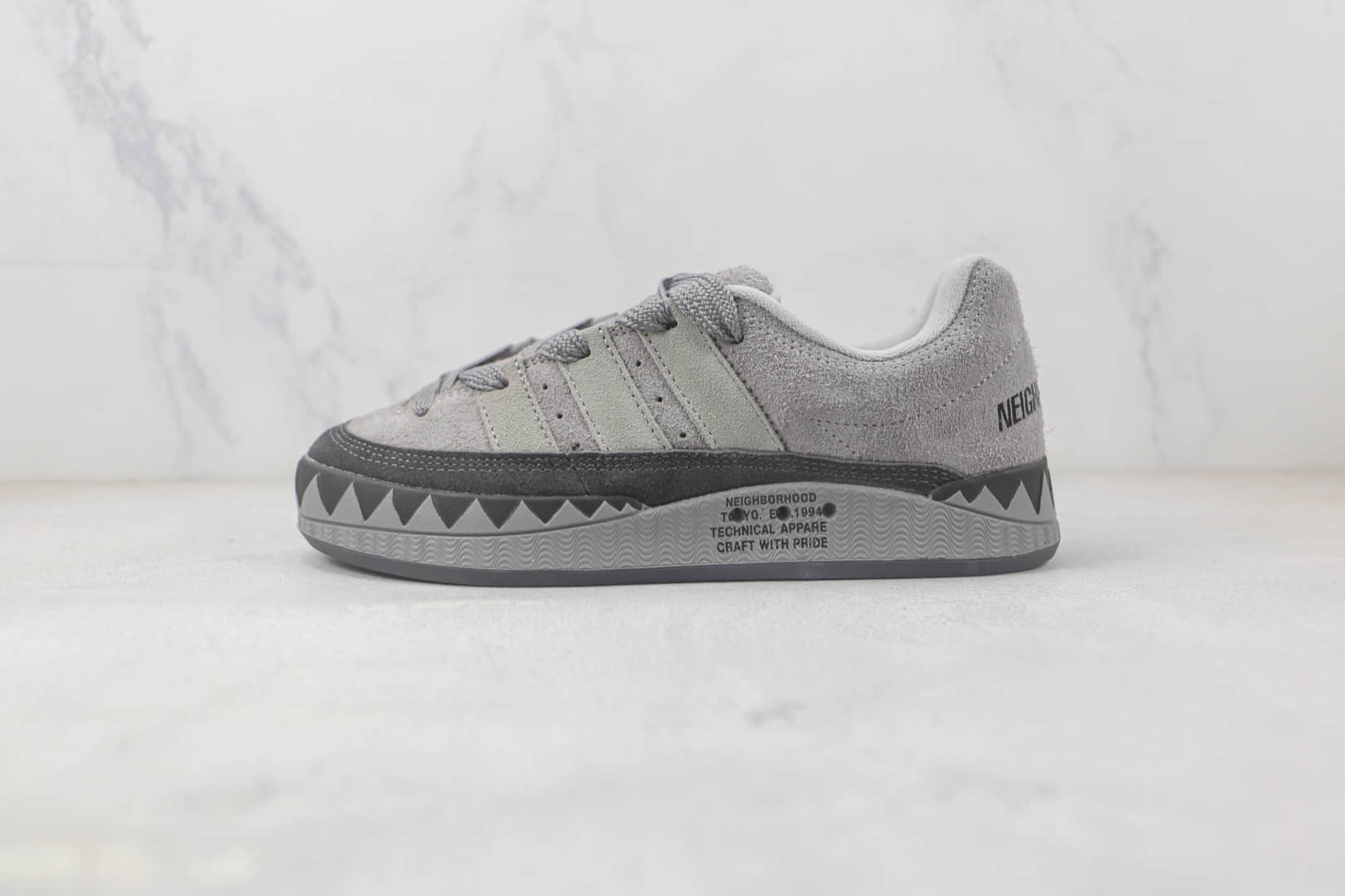 阿迪达斯Adidas ADIMATIC纯原版本灰黑色麂皮面包鞋 阿迪达斯校园板鞋 (ID:93226) - 图片1