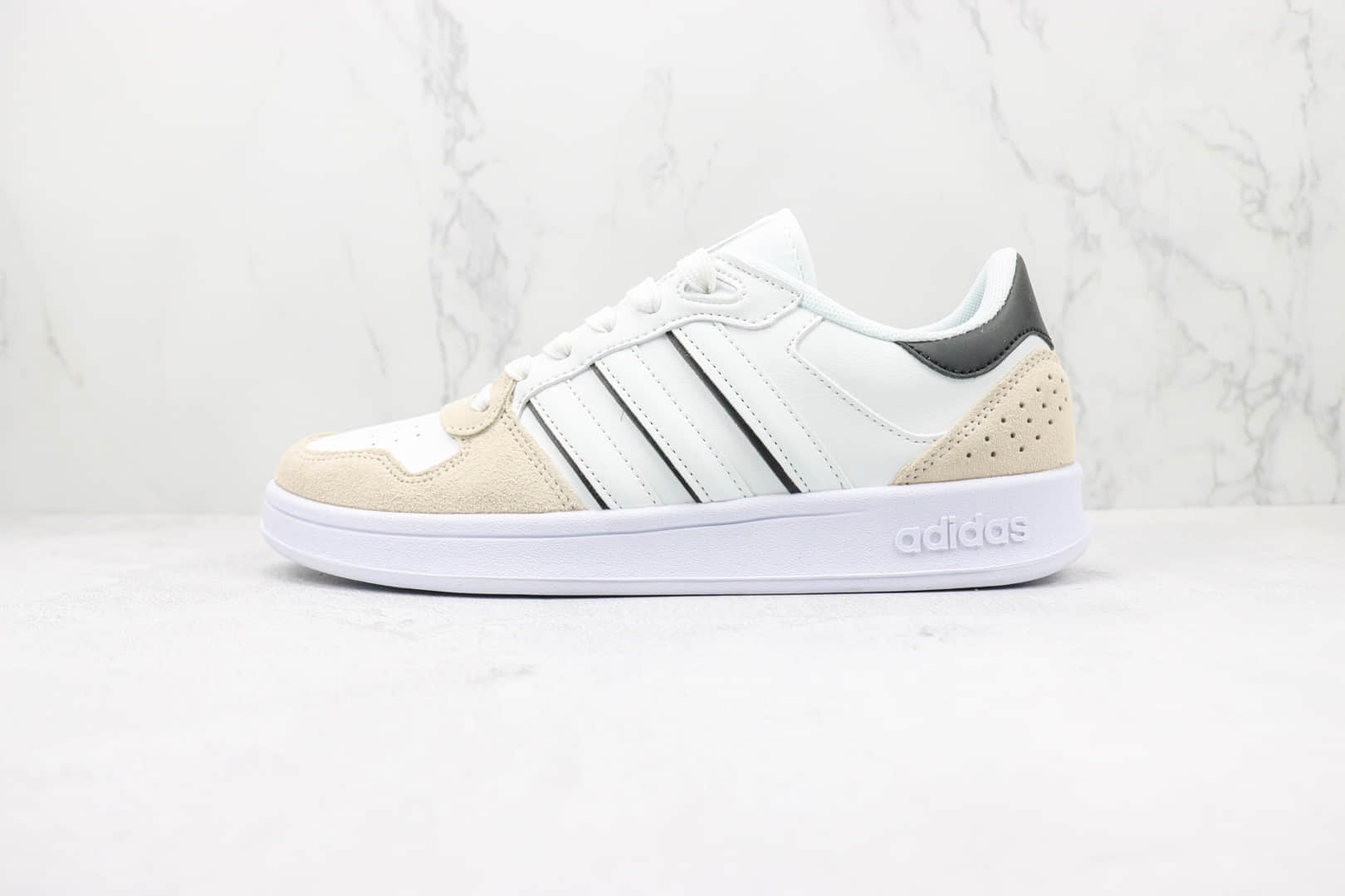 阿迪达斯Adidas neo Breaknet Plus纯原版本低帮网球风格白黄黑色板鞋 莆田阿迪达斯校园板鞋 (ID:93956) - 图片1