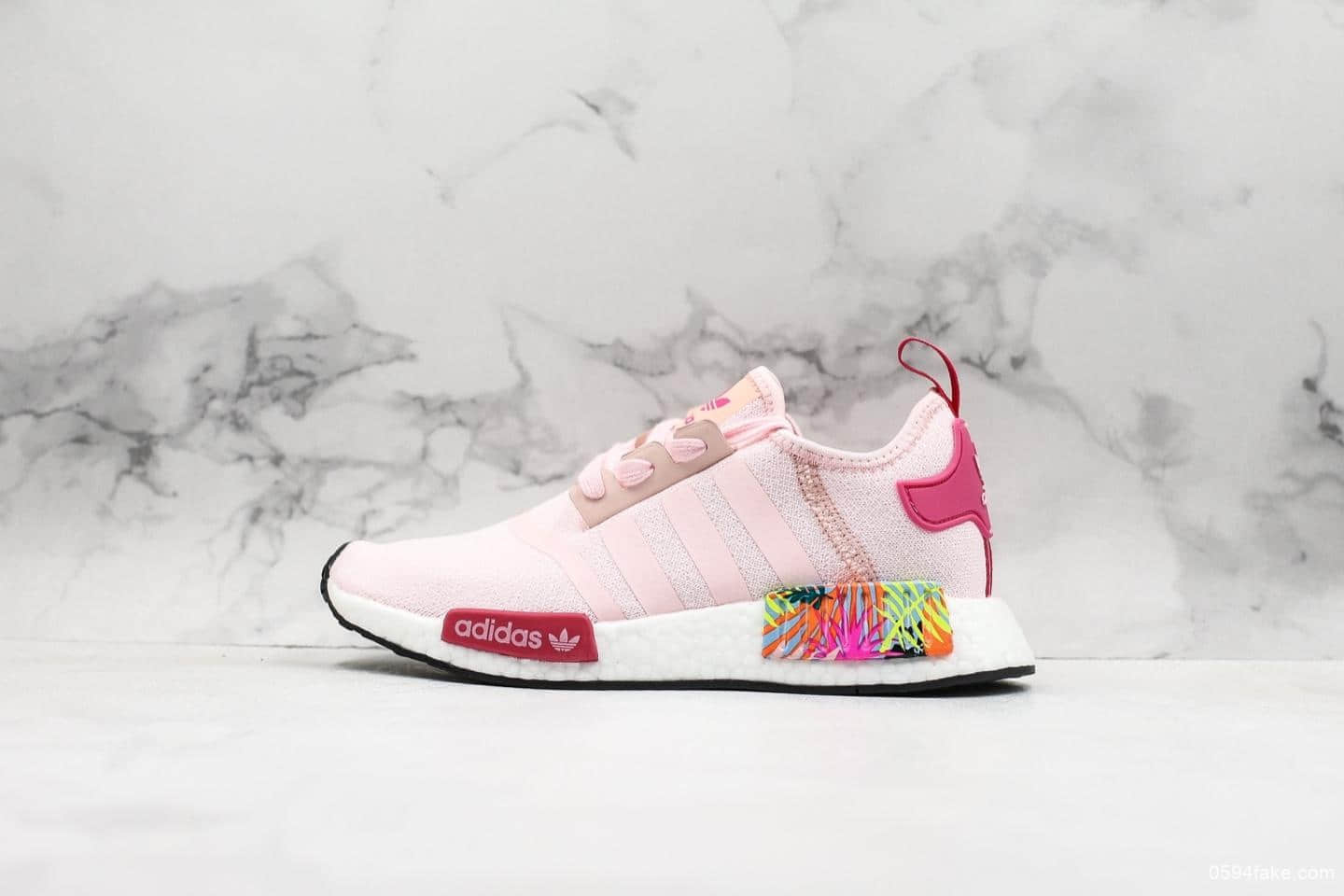 阿迪达斯Adidas NMD R1 Primeknit Triple Black针织面原装进口Boost原料高密度弹性针织休闲运动鞋NMD纯原版本 (ID:9437) - 图片1