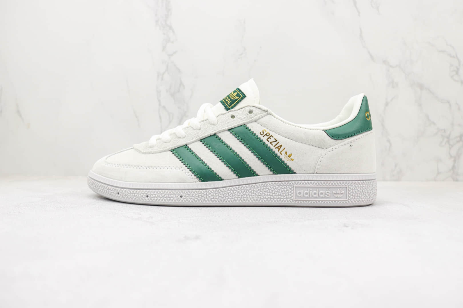 阿迪达斯Adidas Handball Spezial纯原版本白绿色平底复古跑鞋 阿迪达斯校园板鞋 (ID:94960) - 图片1