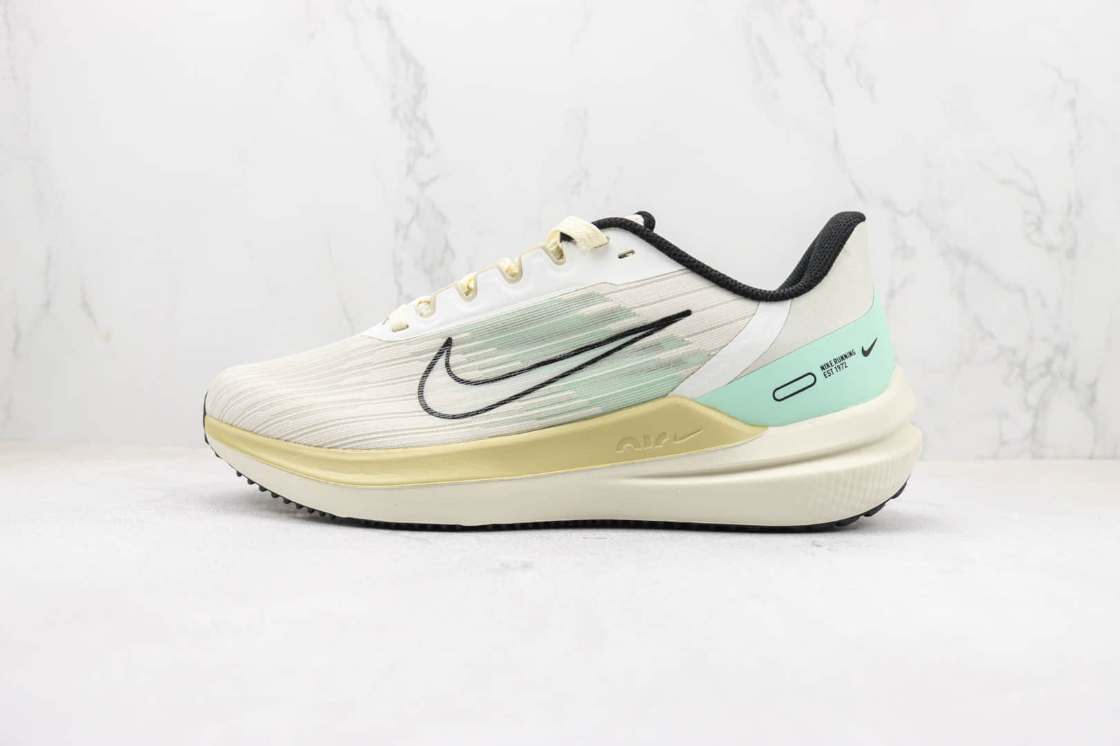 耐克Nike Air Zoom Winflo 9纯原版本登月9代白绿色慢跑鞋 莆田天花板登月跑鞋 (ID:95112) - 图片1