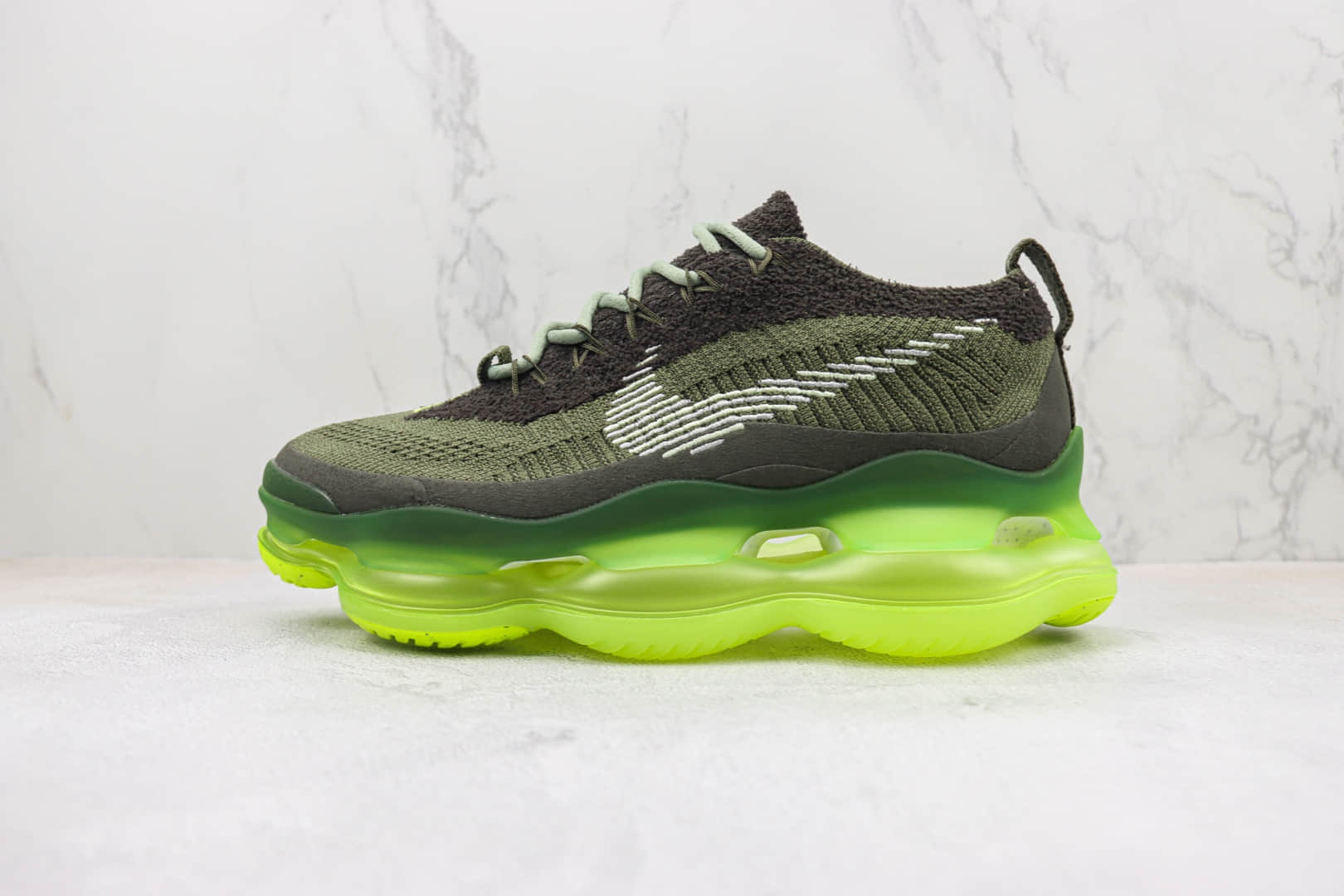 耐克Nike Air Max Scorpion FK纯原版本灰绿色大气垫跑鞋 莆田耐克货源 (ID:96080) - 图片1