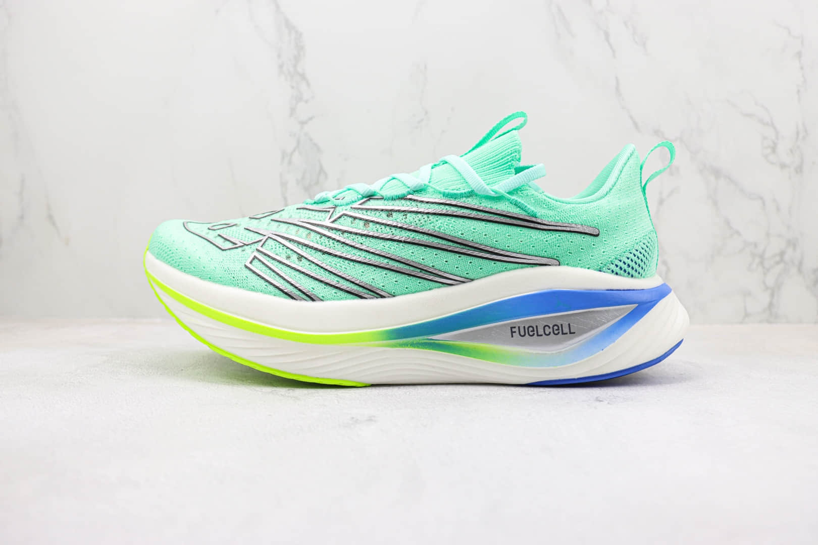 新百伦Stone Island x New Balance FueCell SC Elite v3纯原版本石头岛联名蓝绿色跑鞋 莆田新百伦货源 (ID:96657) - 图片1