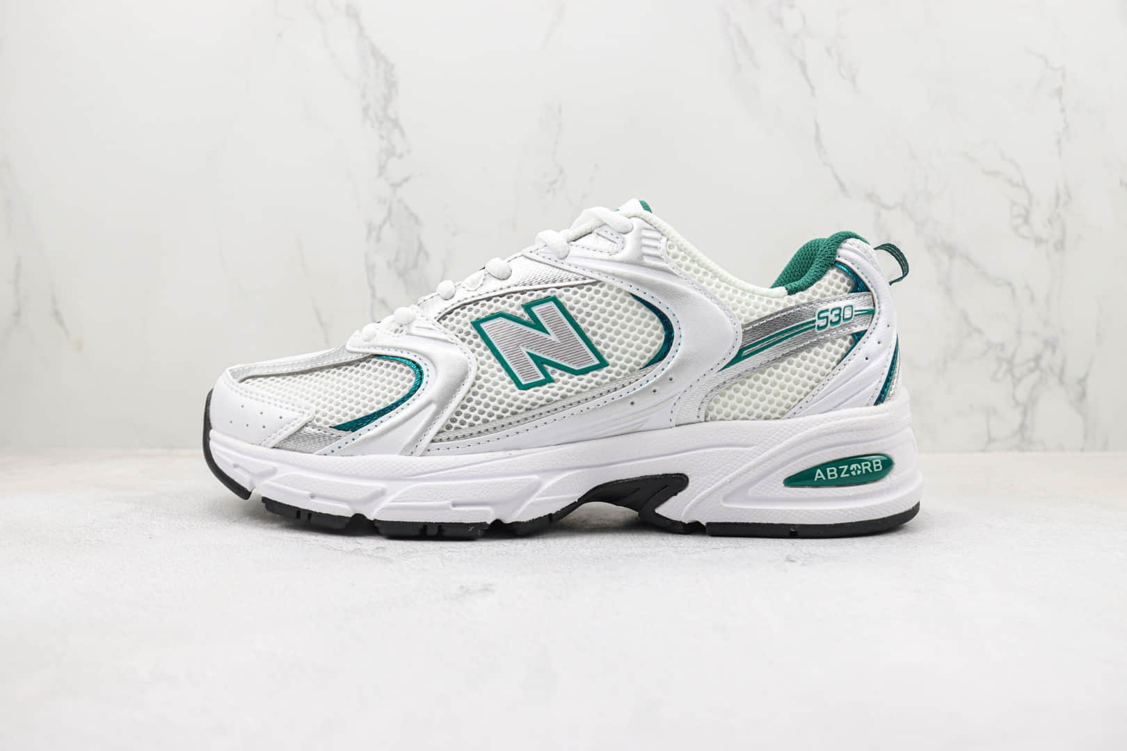 新百伦New Balance 530纯原版本NB530白绿色复古跑鞋 莆田新百伦货源 货号:MR530AB