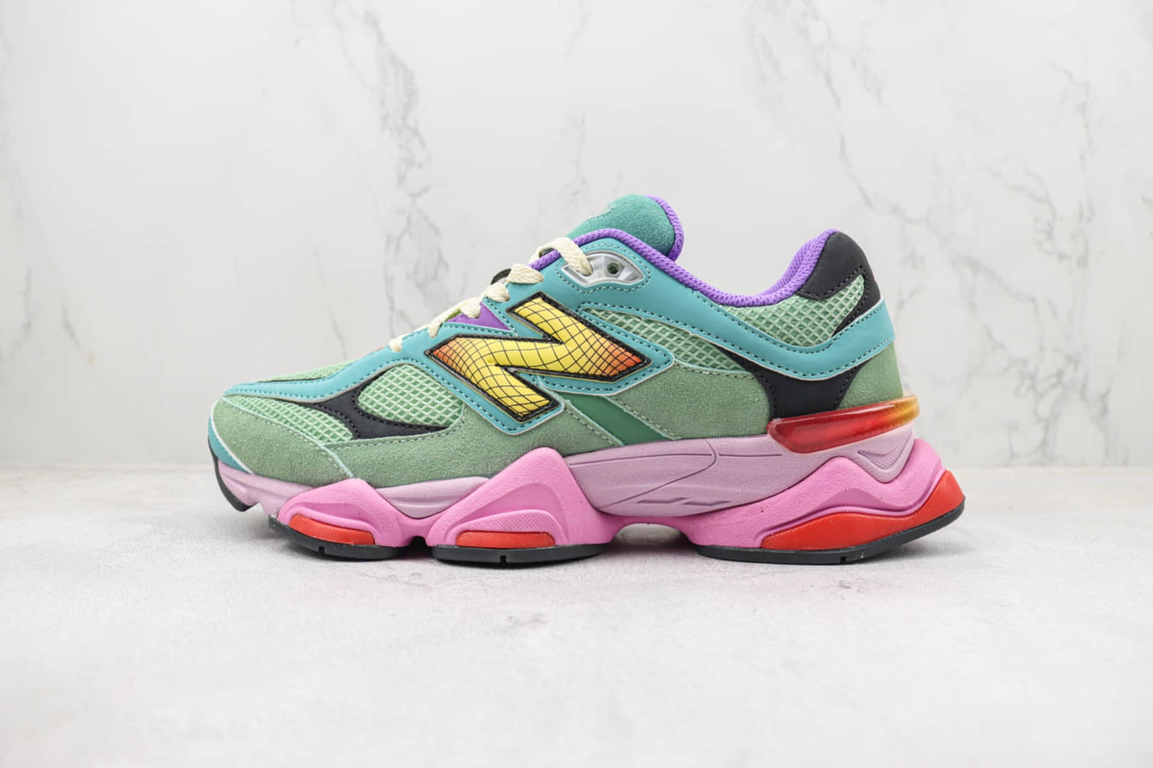 新百伦Joe Freshgoods x New Balance 9060纯原版本NB9060绿粉色复古慢跑鞋 莆田新百伦货源 (ID:96922) - 图片1
