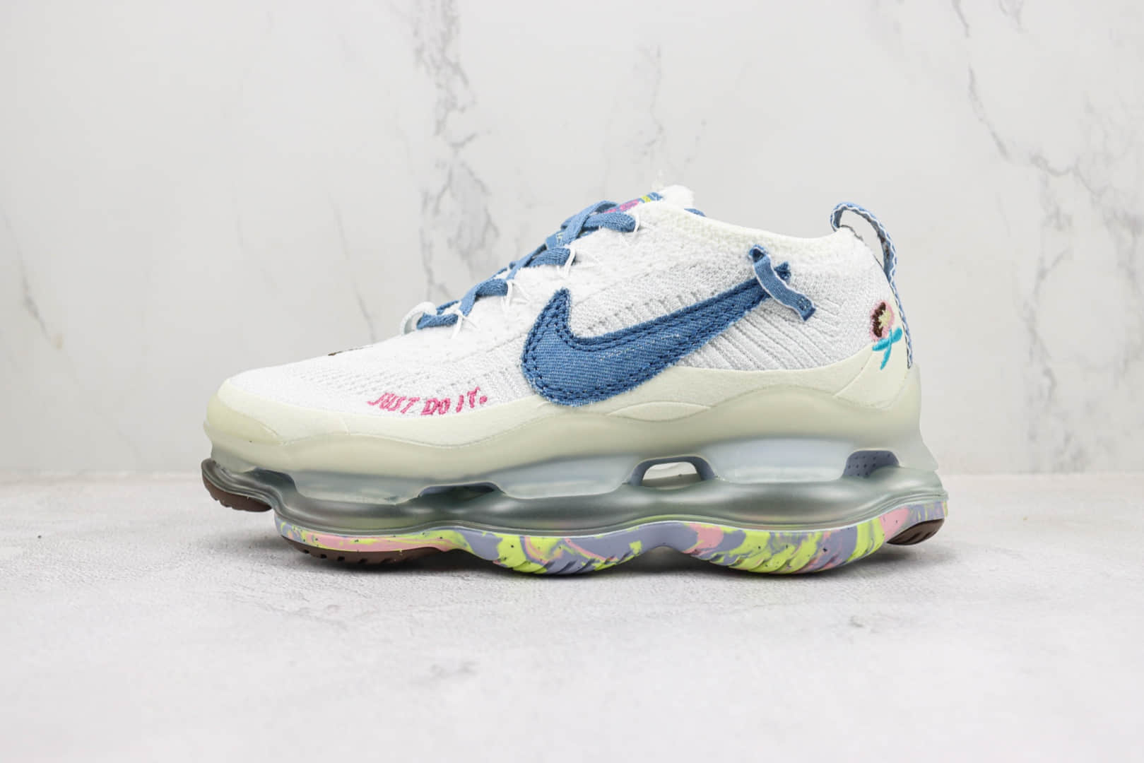 耐克Nike Air Max Scorpion FK纯原版本白蓝色大气垫跑鞋 莆田耐克工厂 货号:FJ7736-141