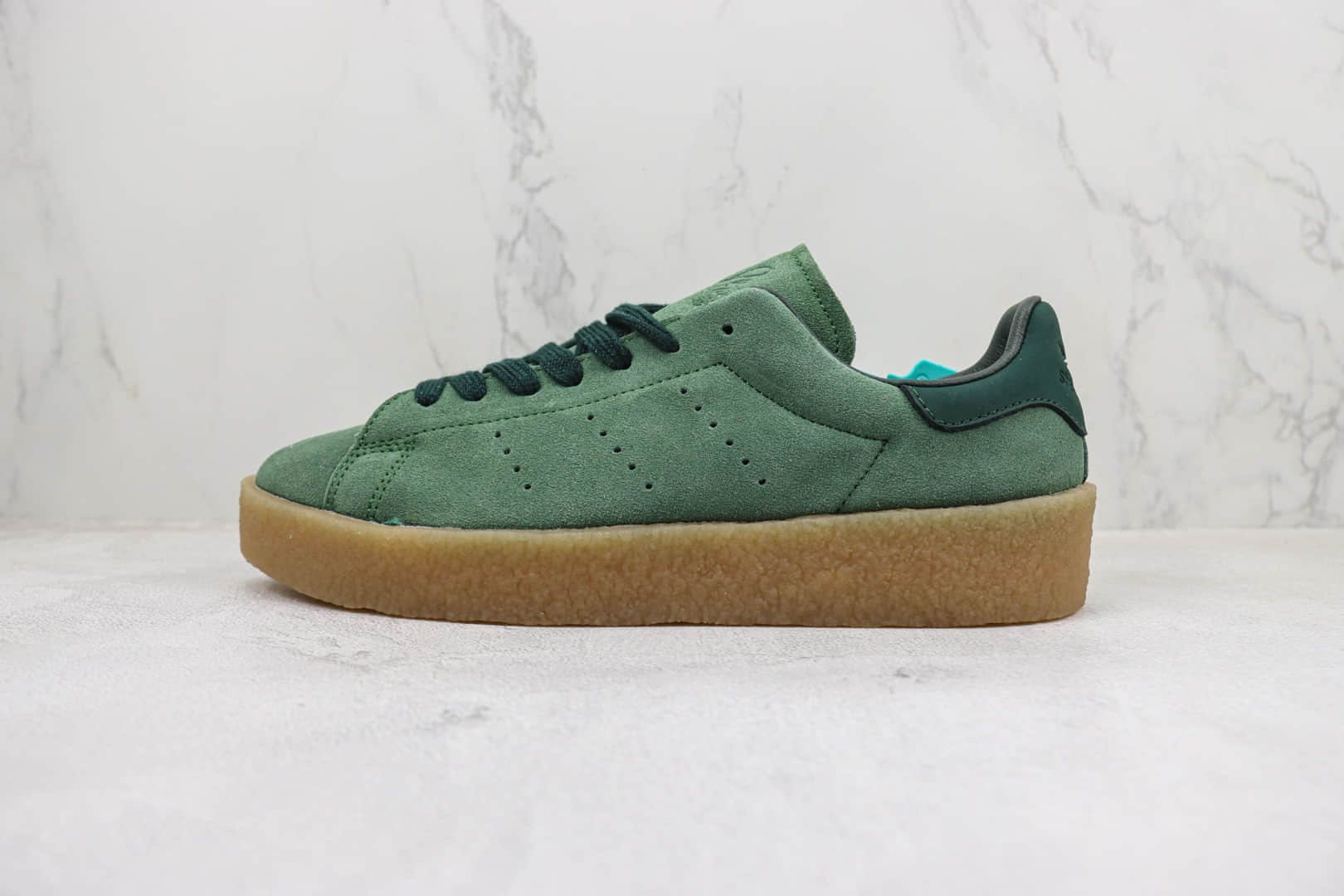 阿迪达斯adidas Stan Smith纯原版本史密斯抹茶绿生胶厚底板鞋 莆田复刻鞋货源 (ID:97501) - 图片1