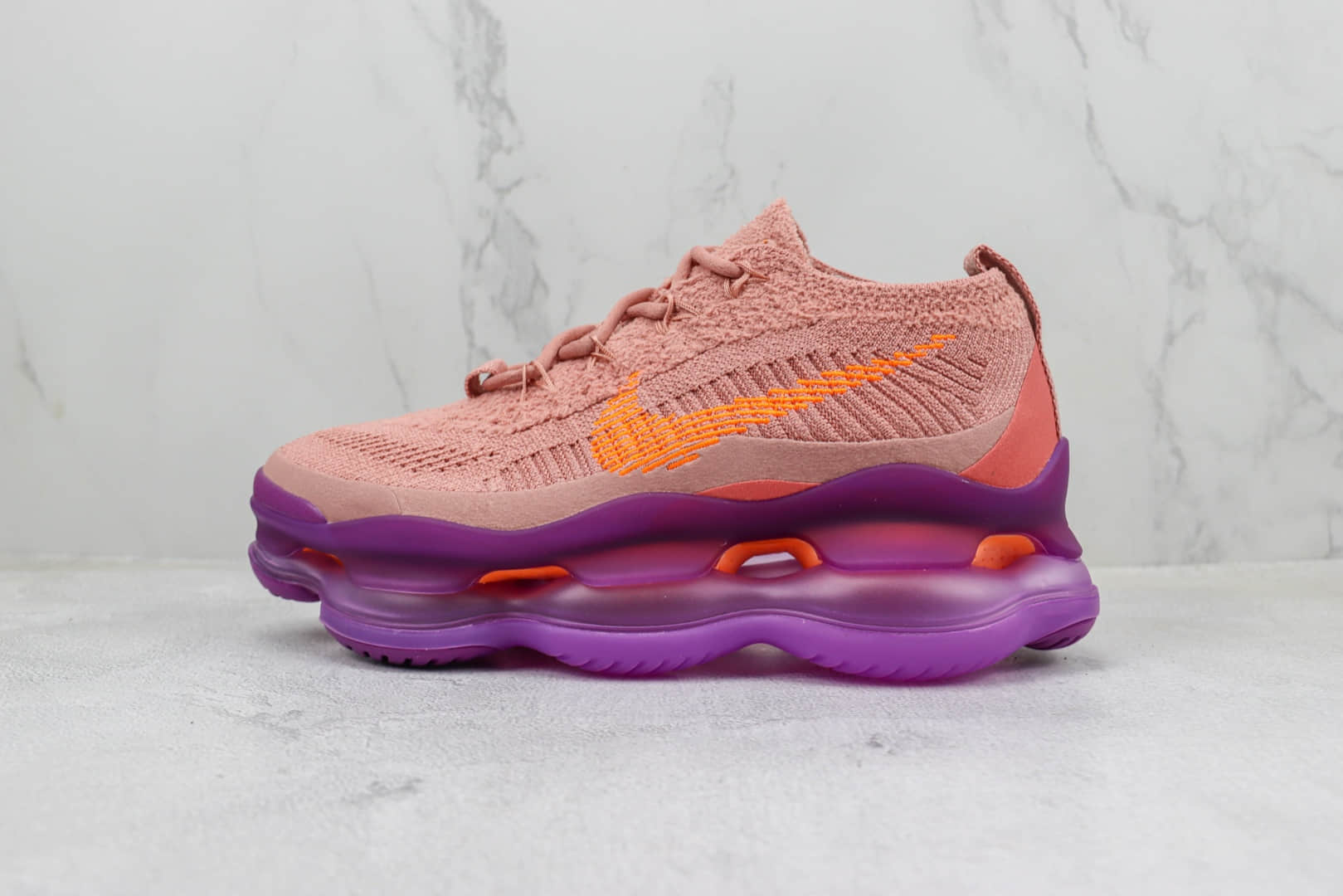 耐克Nike Air Max Scorpion FK纯原版本粉橘紫针织大气垫跑鞋 莆田复刻耐克 货号:DJ4702-601