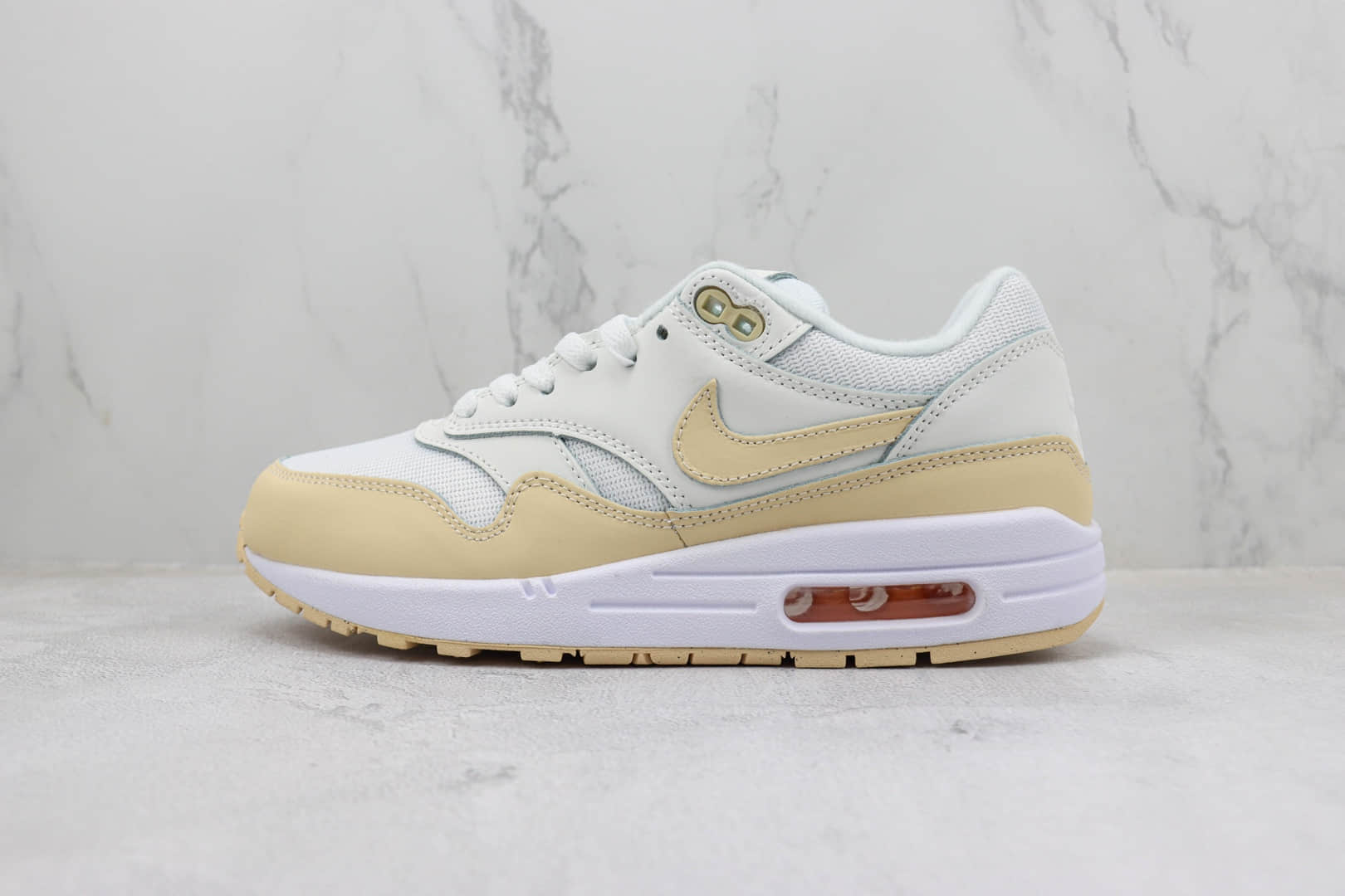 耐克Nike Air Max 1 PRM纯原版本Max1白敏感内容复古气垫跑鞋 莆田复刻耐克 货号:FB5060-100