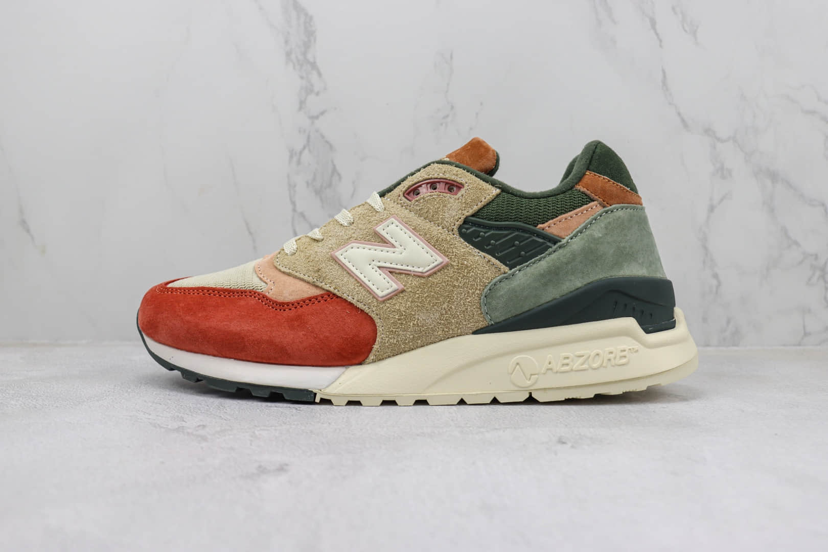 新百伦KITH x New Balance 998纯原版本NB998白红绿复古跑鞋 莆田新百伦代理 货号:U998KH1