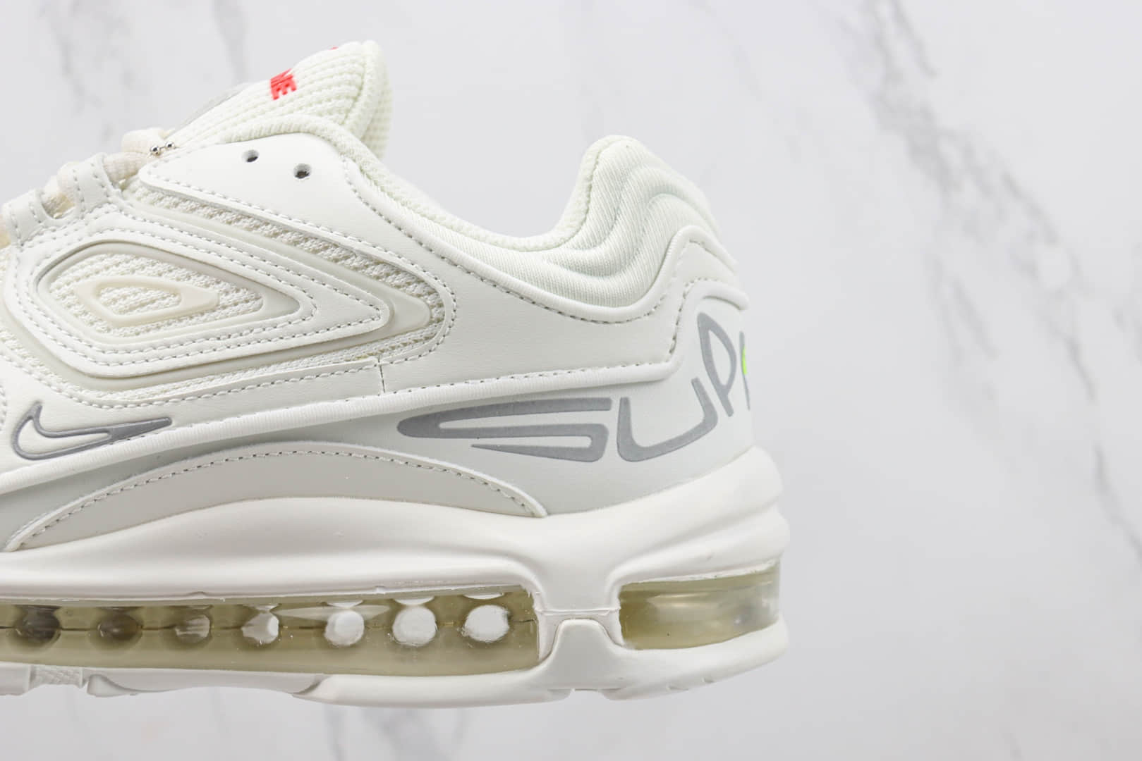 耐克Supreme x Nike Air Max 98 TL纯原版本Supreme联名Max98白色全掌气垫跑鞋 莆田耐克工厂 货号:DR1033-100