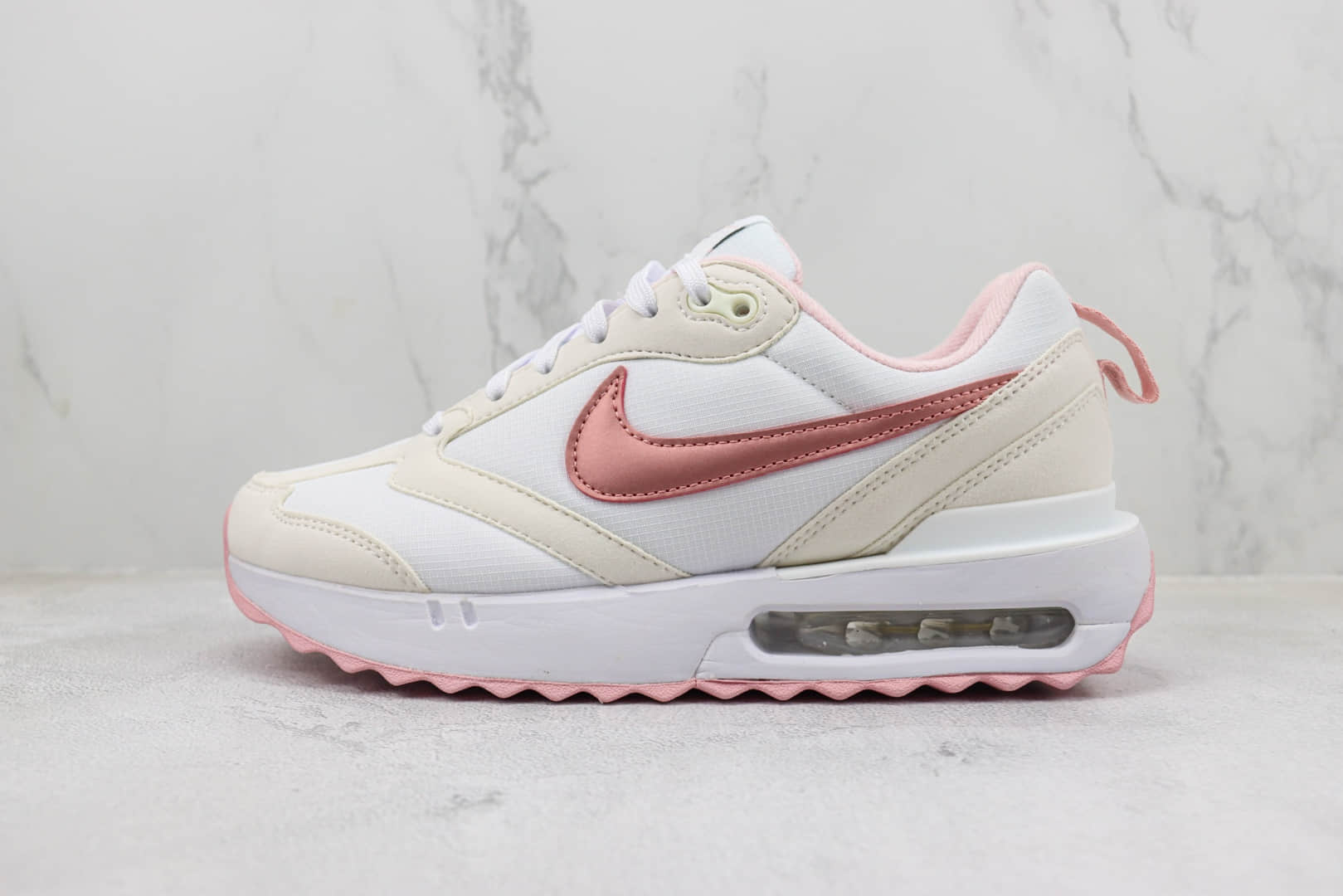 耐克Nike Air Max Dawn纯原版本黎明系列白粉色气垫跑鞋 莆田耐克货源 (ID:98950) - 图片1