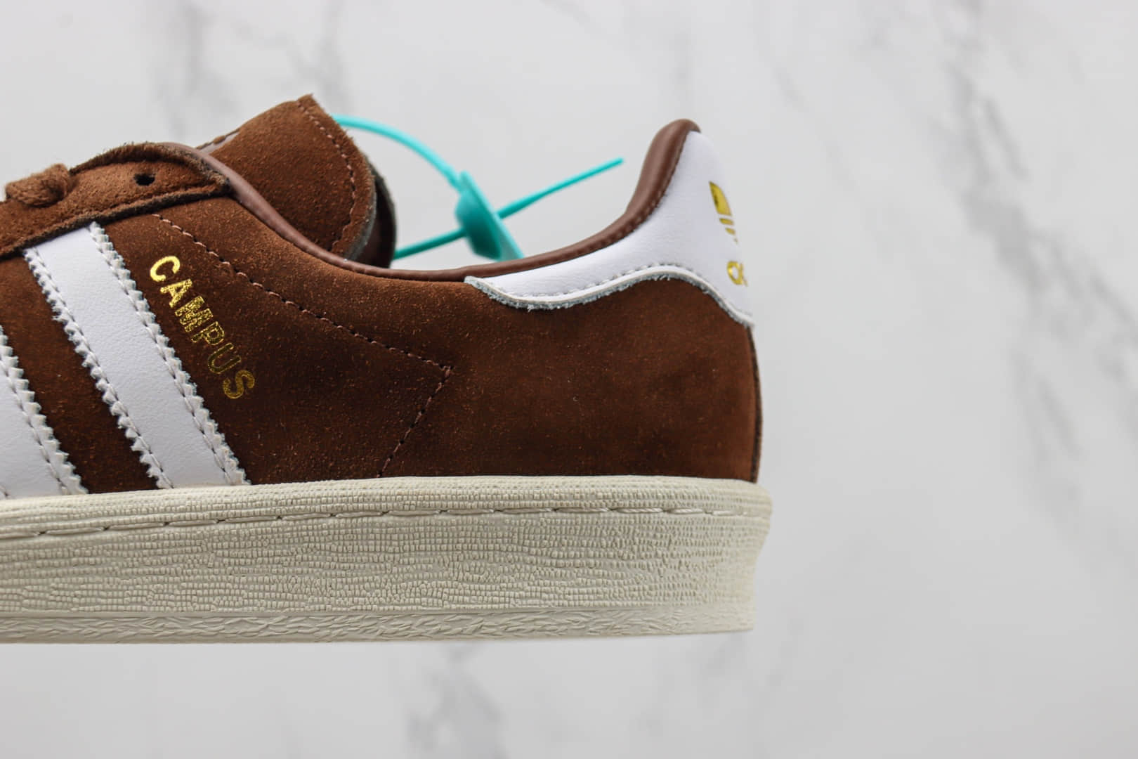 阿迪达斯BAPE x adidas Campus 80s纯原版本联名款三叶草深棕色星星板鞋 莆田阿迪达斯货源 货号:IF3379