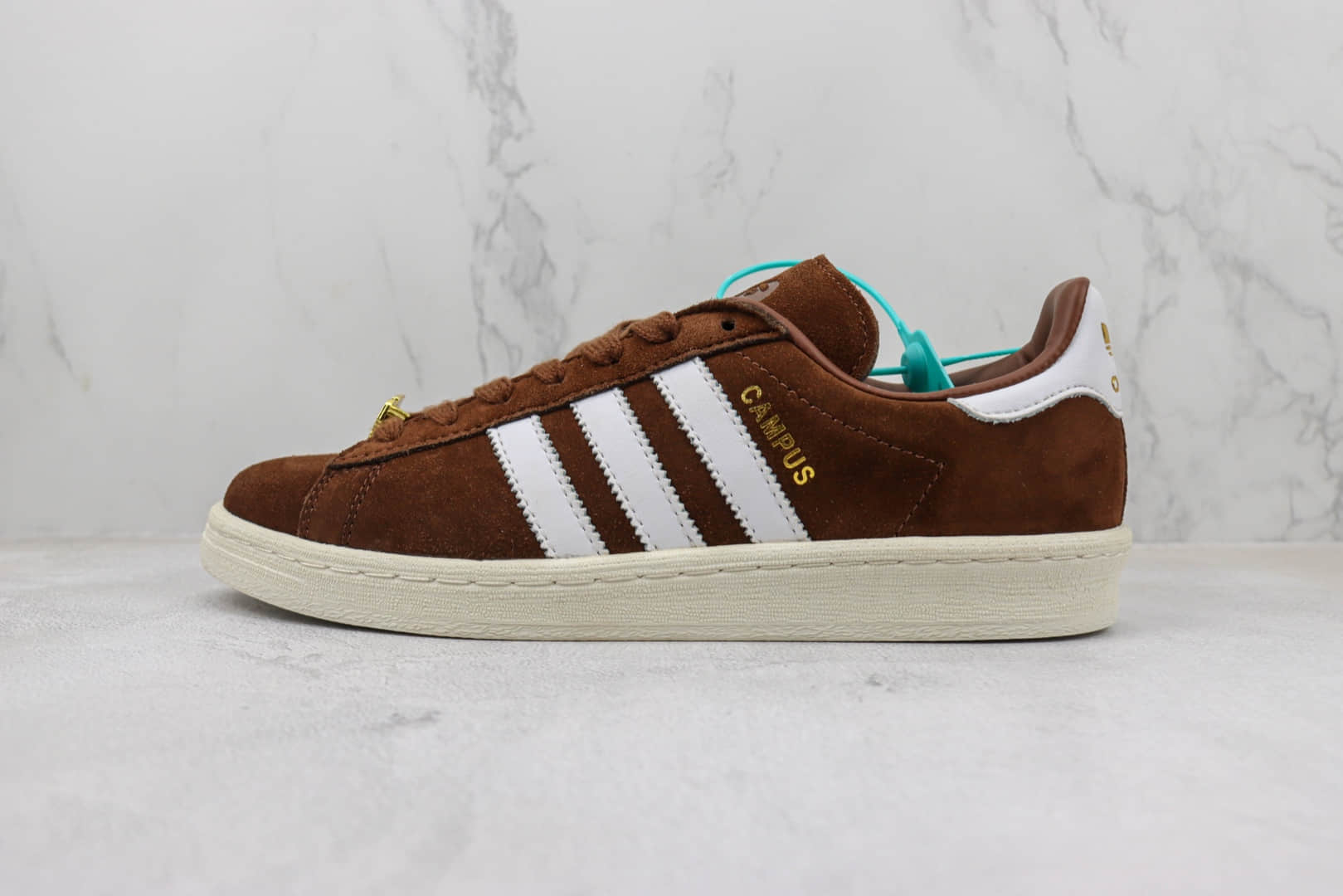 阿迪达斯BAPE x adidas Campus 80s纯原版本联名款三叶草深棕色星星板鞋 莆田阿迪达斯货源 货号:IF3379