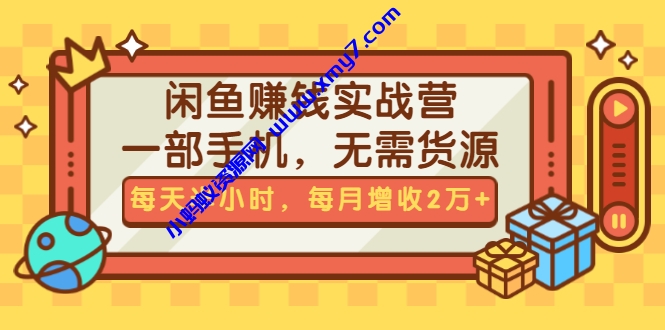闲鱼赚钱实战营，一部手机，无需货源，每天半小时，每月增收2万+（无水印） - 图片1