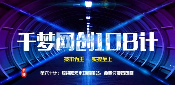 千梦网创108计第60计：短视频无水印解析站 免费付费皆可赚 - 图片1