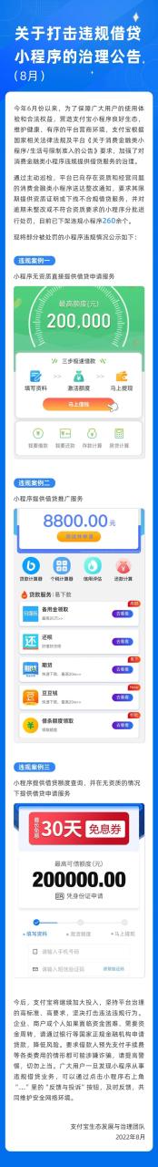 支付宝：打击违规借贷小程序 - 图片1