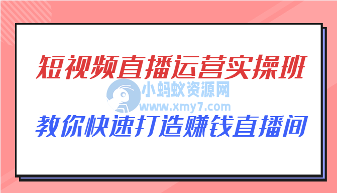 短视频直播运营实操班，直播带货精细化运营实操，教你快速打造赚钱直播间 - 图片1