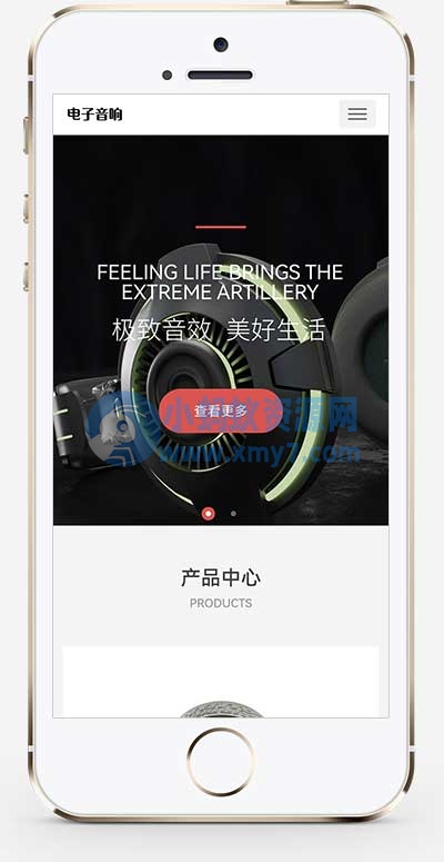 (自适应手机端)html5智能音响设备网站源码 pbootcms响应式数码电子产品网站模板 - 图片1
