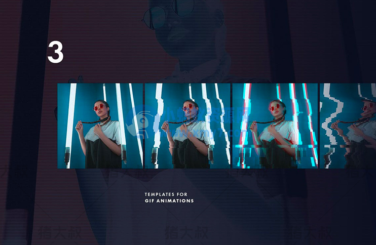 超级火爆的抖音风格故障效果PSD图层，剪辑设计必备 - 图片1